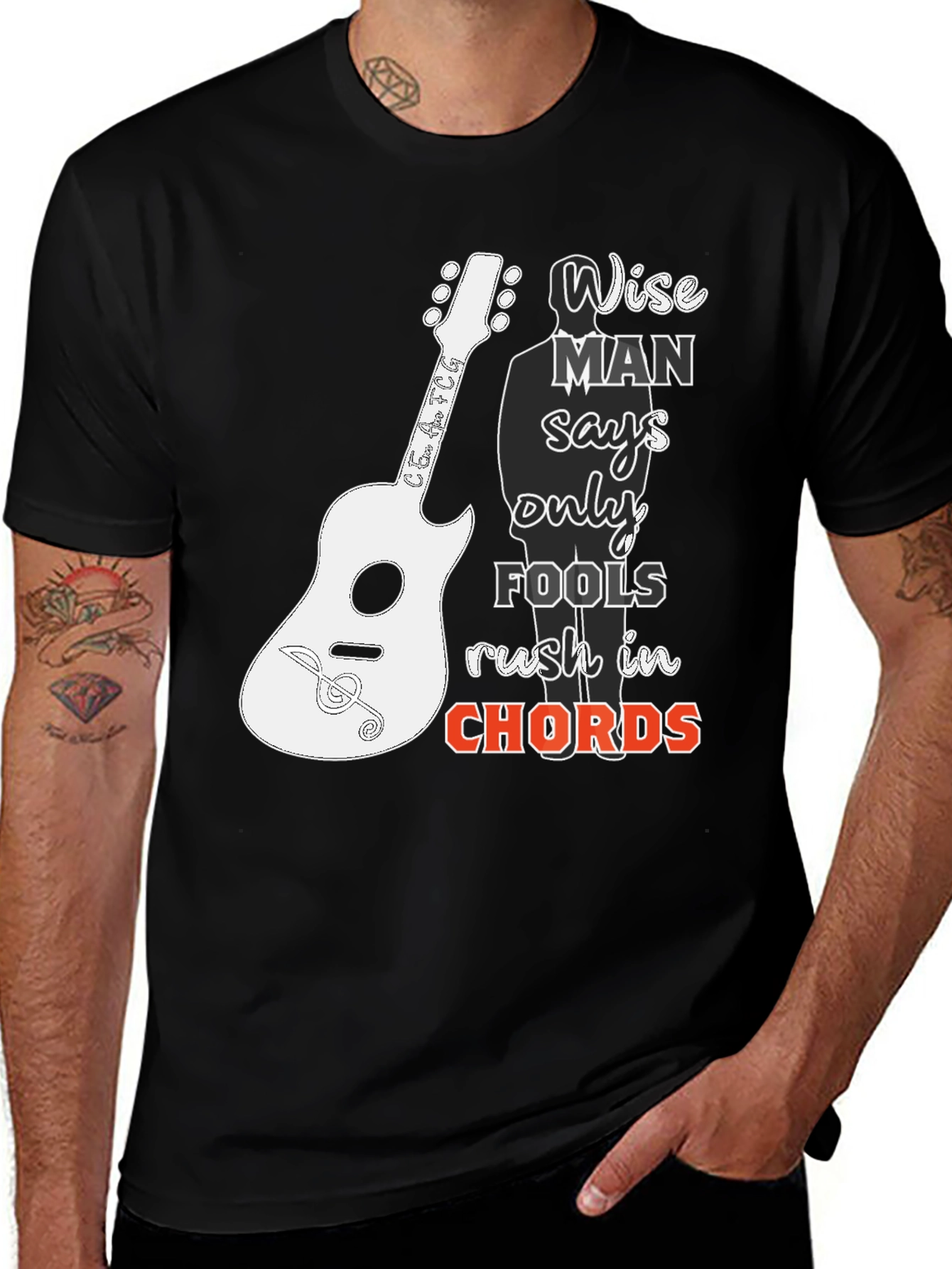 Wise Man Guitar T-Shirt - Music Lover Tee