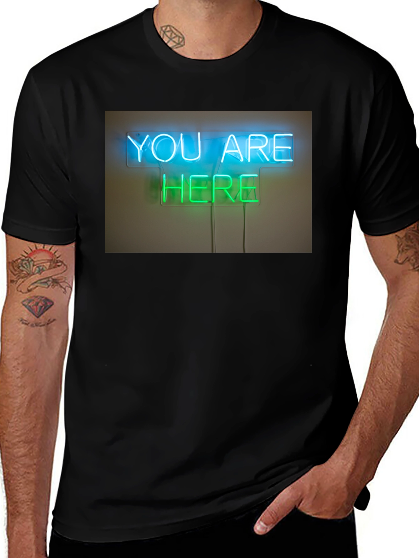Variant 14 of Neon Sign T-Shirt - You Are Here