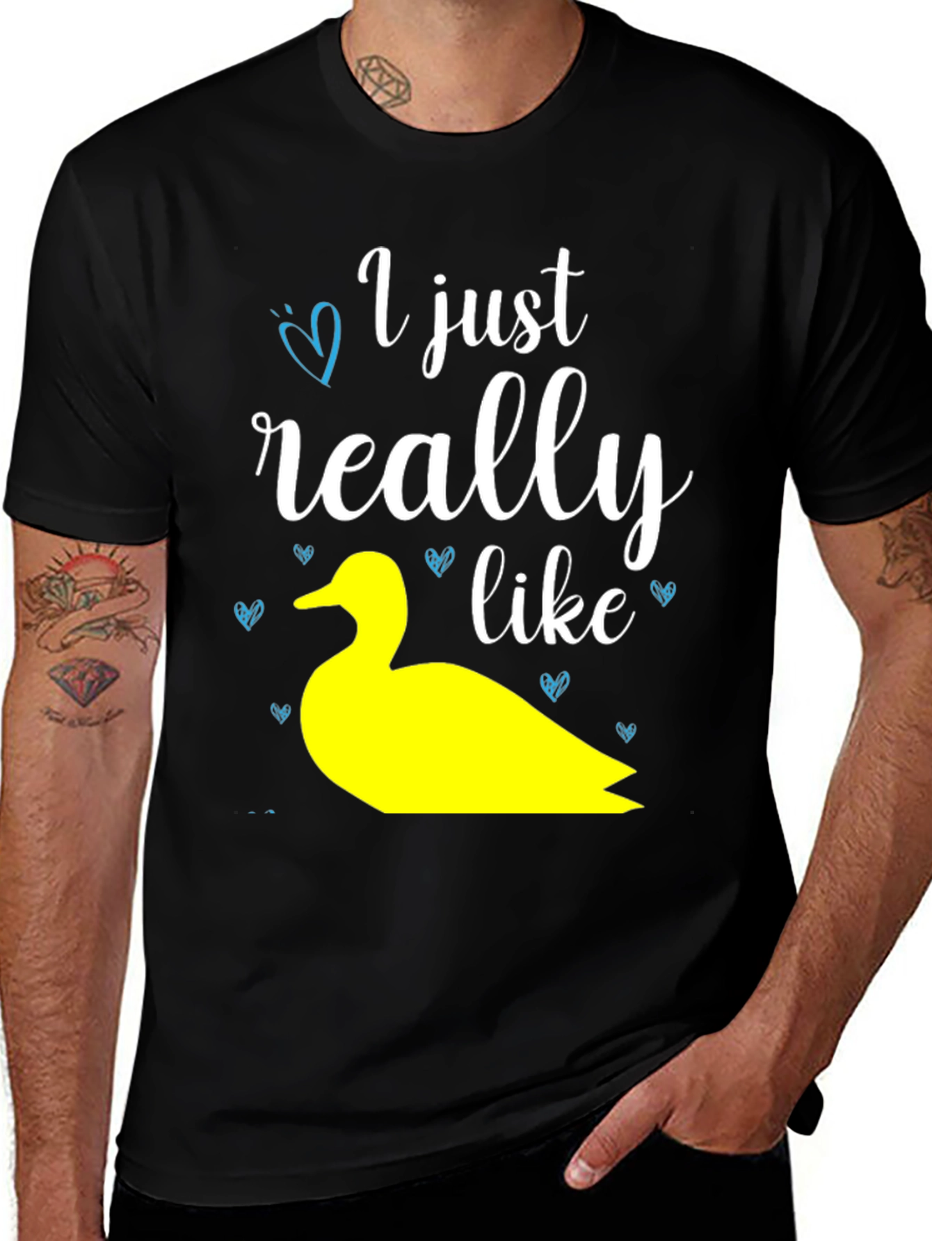 Variant 10 of Duck Lover T-Shirt: "I Just Really Like Ducks" Graphic Tee