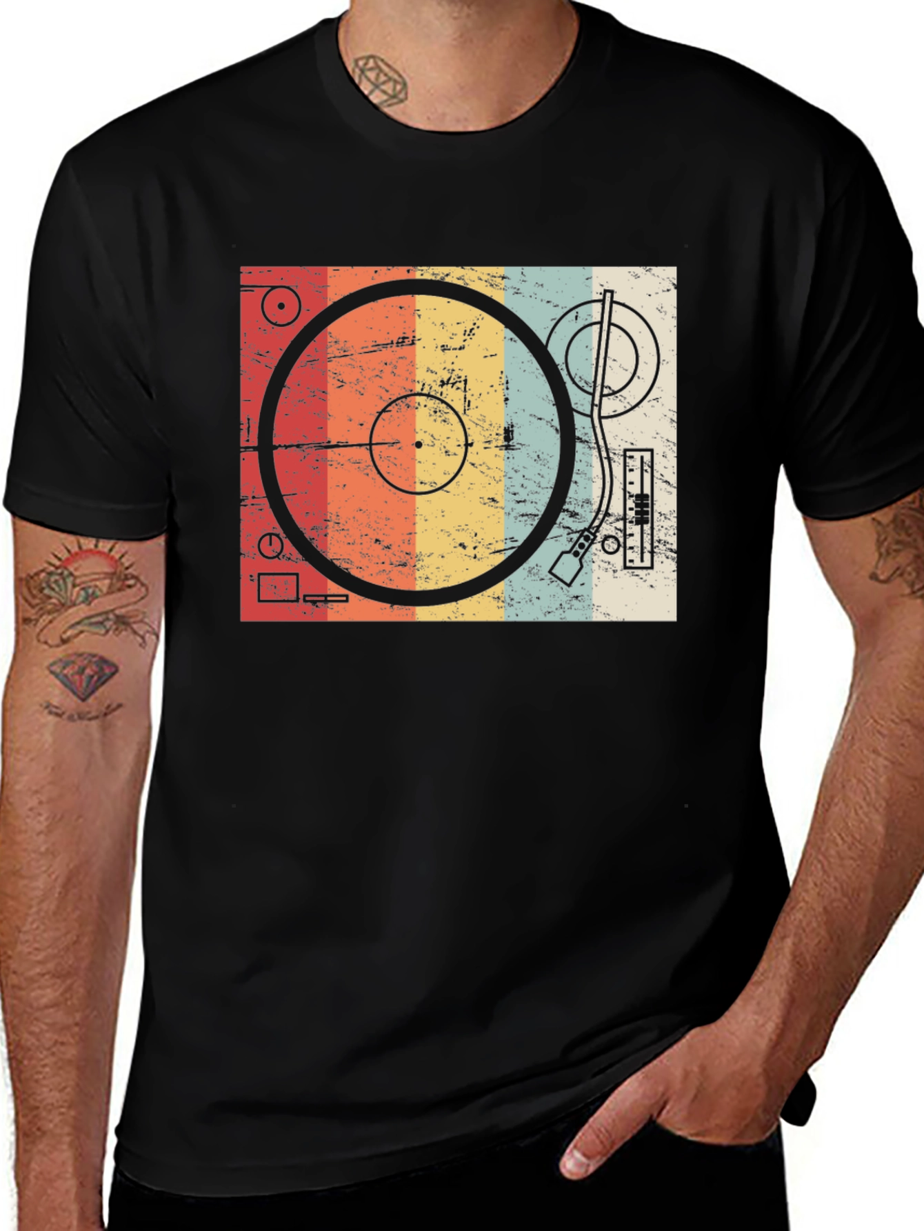 Variant 19 of Retro Turntable T-Shirt - Vintage Music Lover Tee