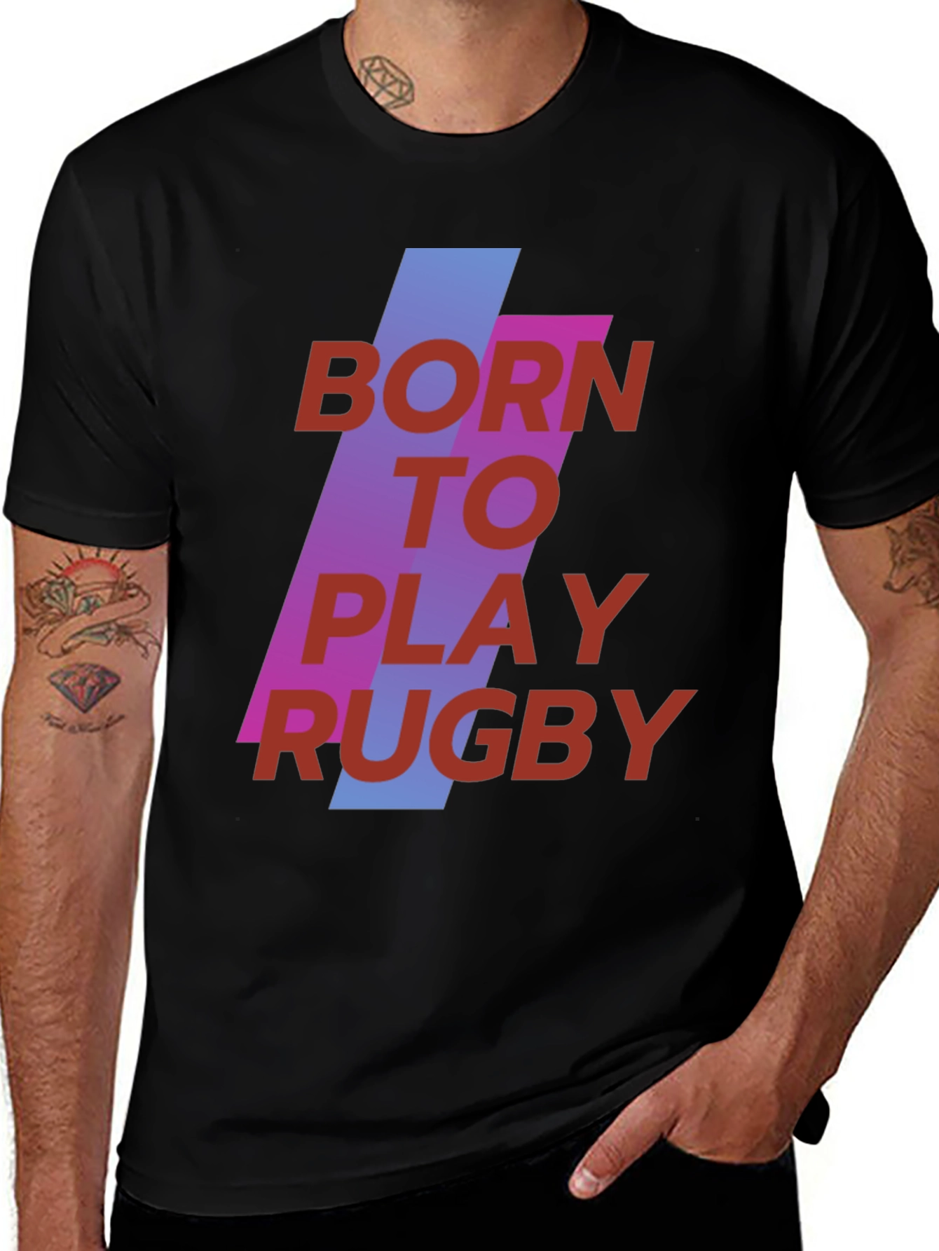 Variant 20 of Born to Play Rugby Graphic Tee