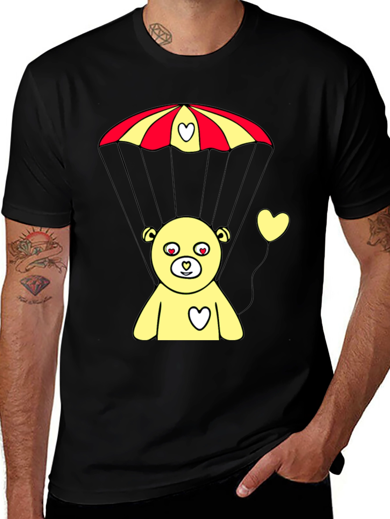 Variant 4 of Parachute Bear Graphic Tee - Sweet & Playful Design