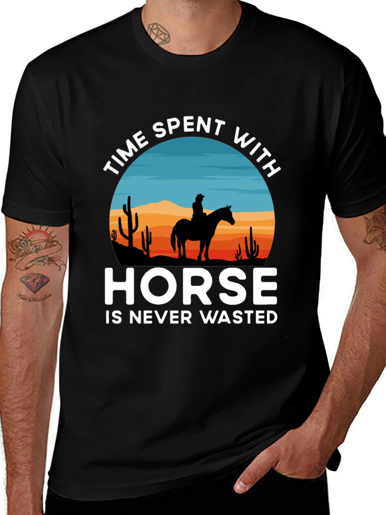 Variant 6 of Horse Rider Graphic T-Shirt - Time Spent with Horses