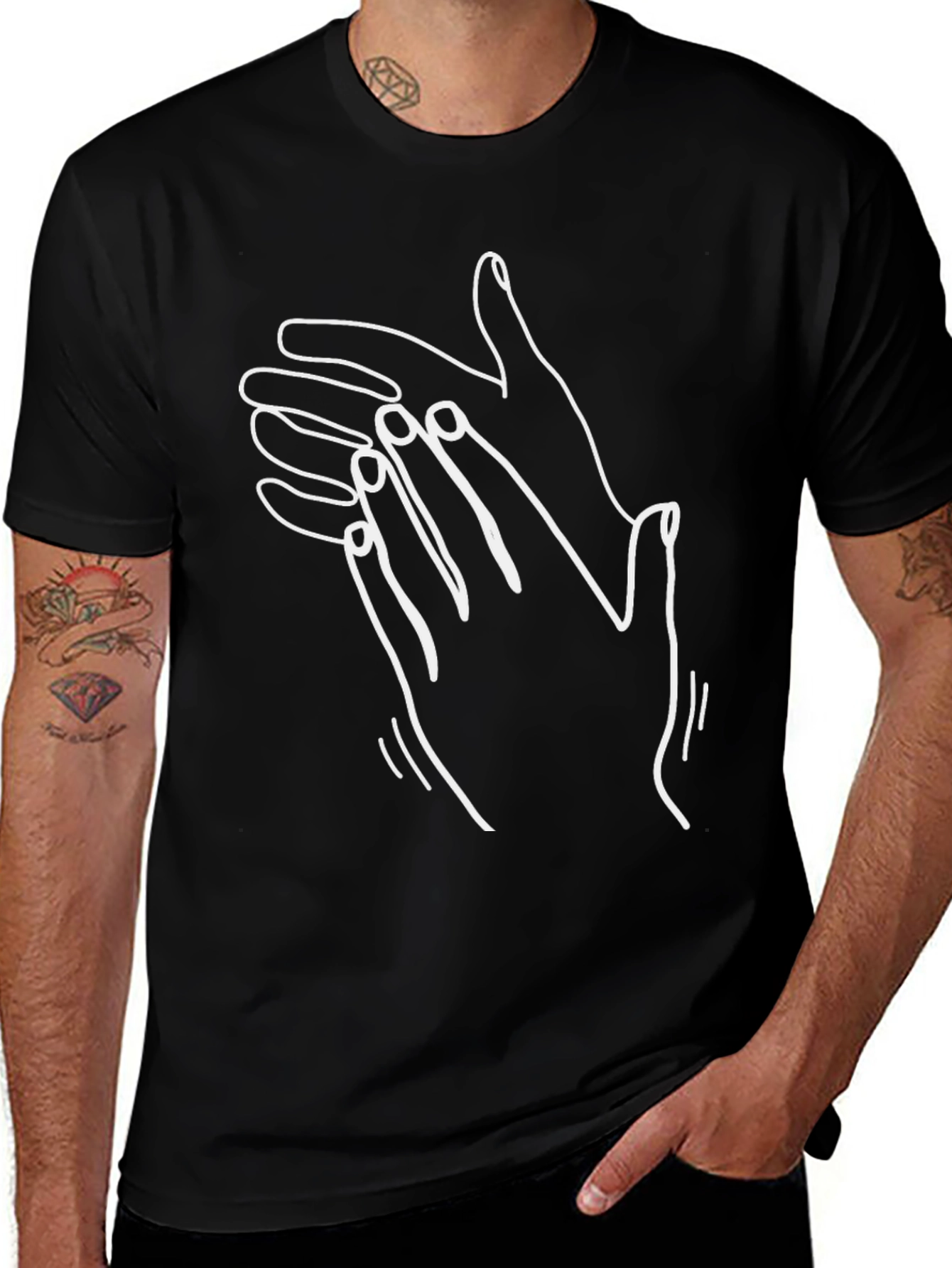 Variant 28 of Clapping Hands Graphic Tee - Stylish & Unique Design