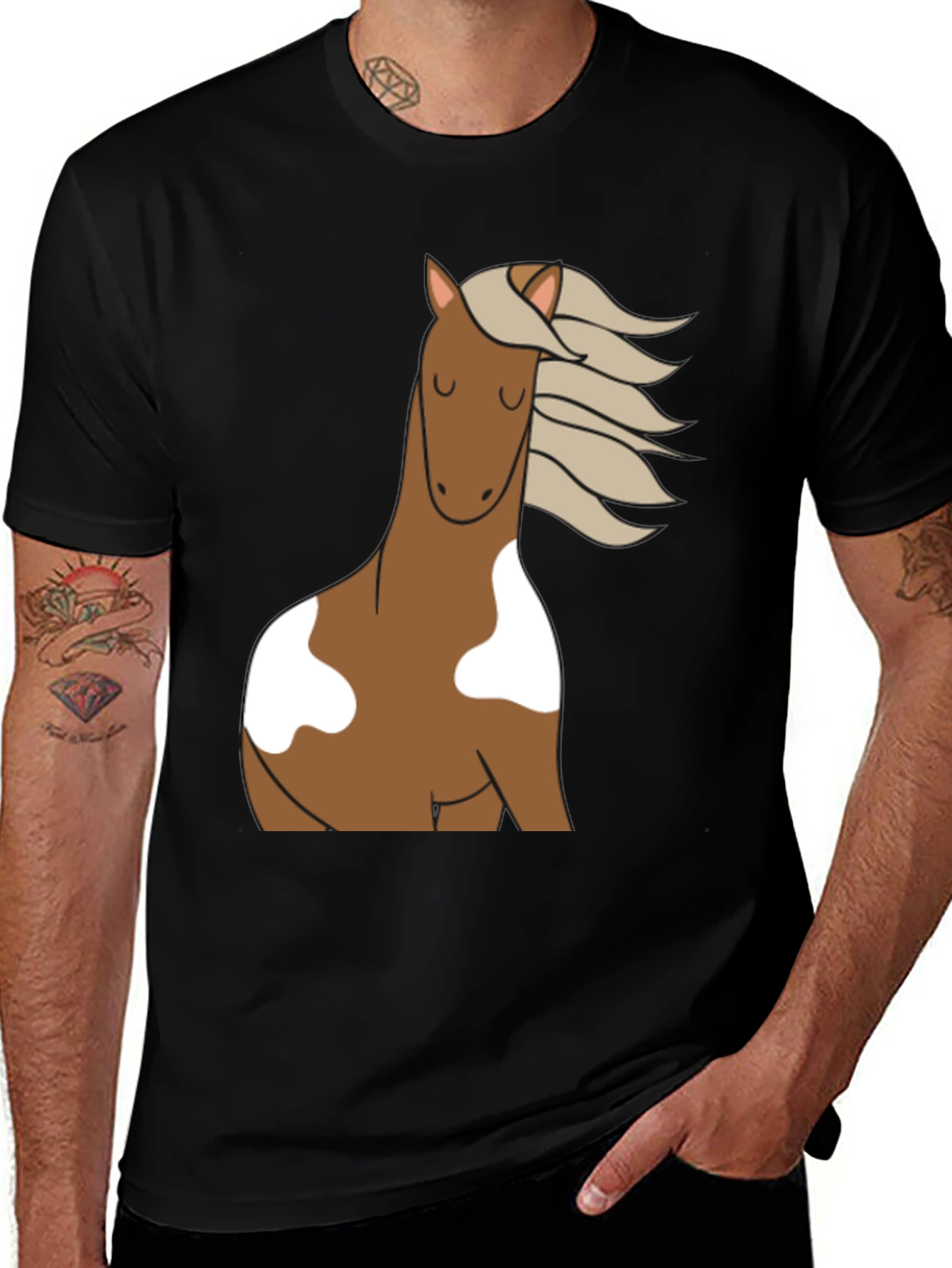 Variant 6 of Horse Graphic Tee - Cute Cartoon Animal Shirt