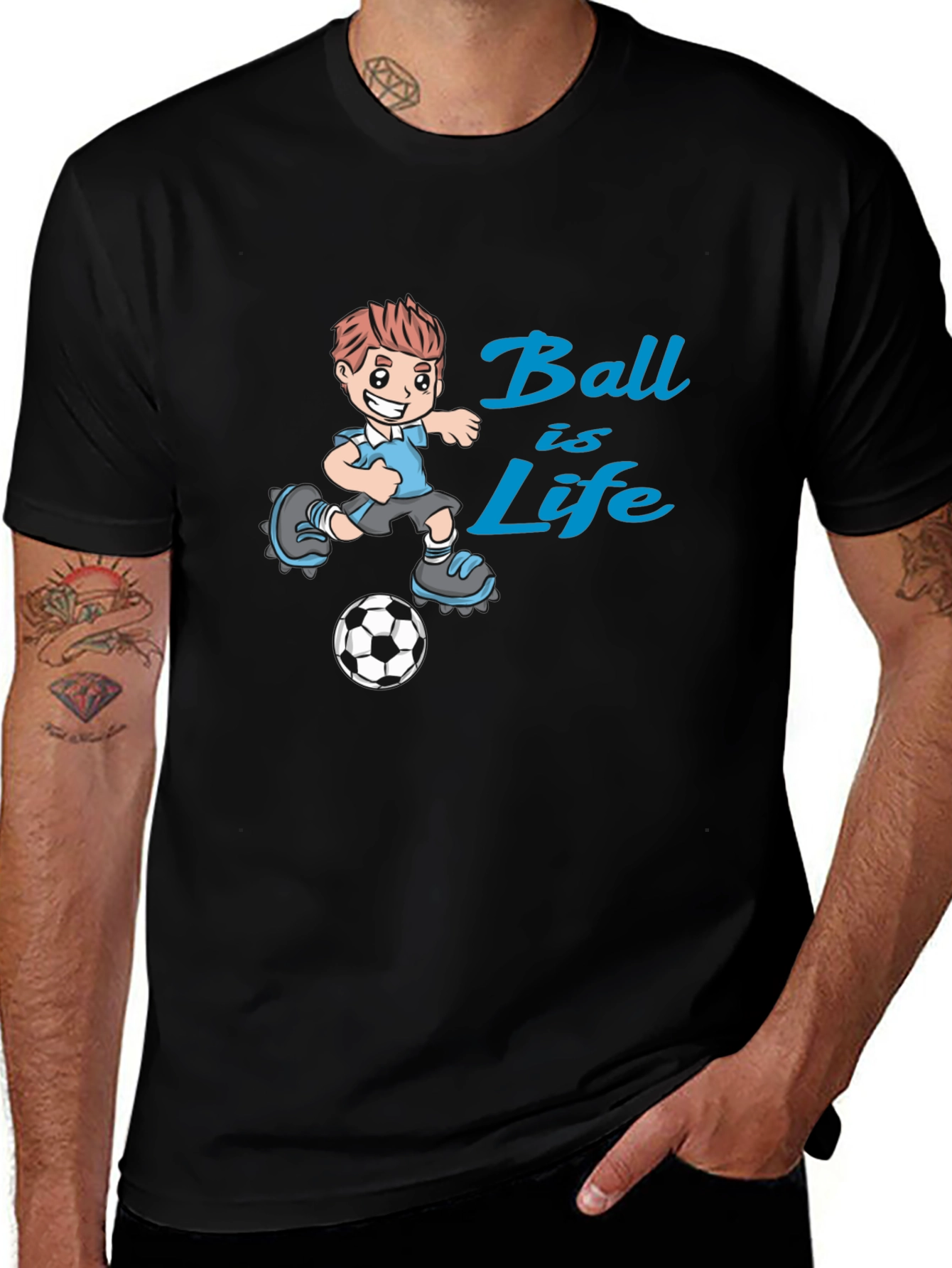 Variant 8 of Ball is Life T-Shirt - Soccer Cartoon Design
