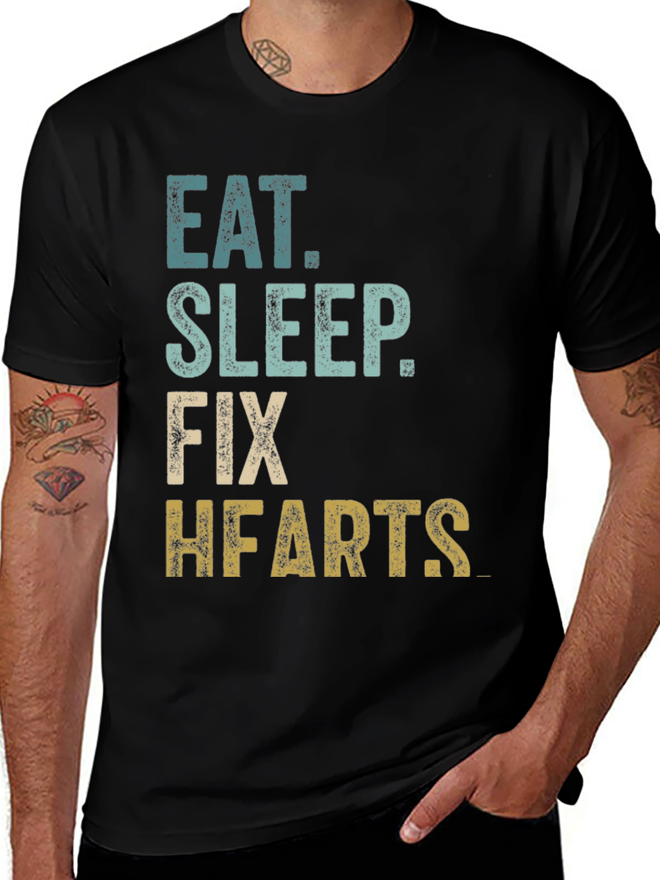 Variant 2 of Eat Sleep Fix Hearts T-Shirt
