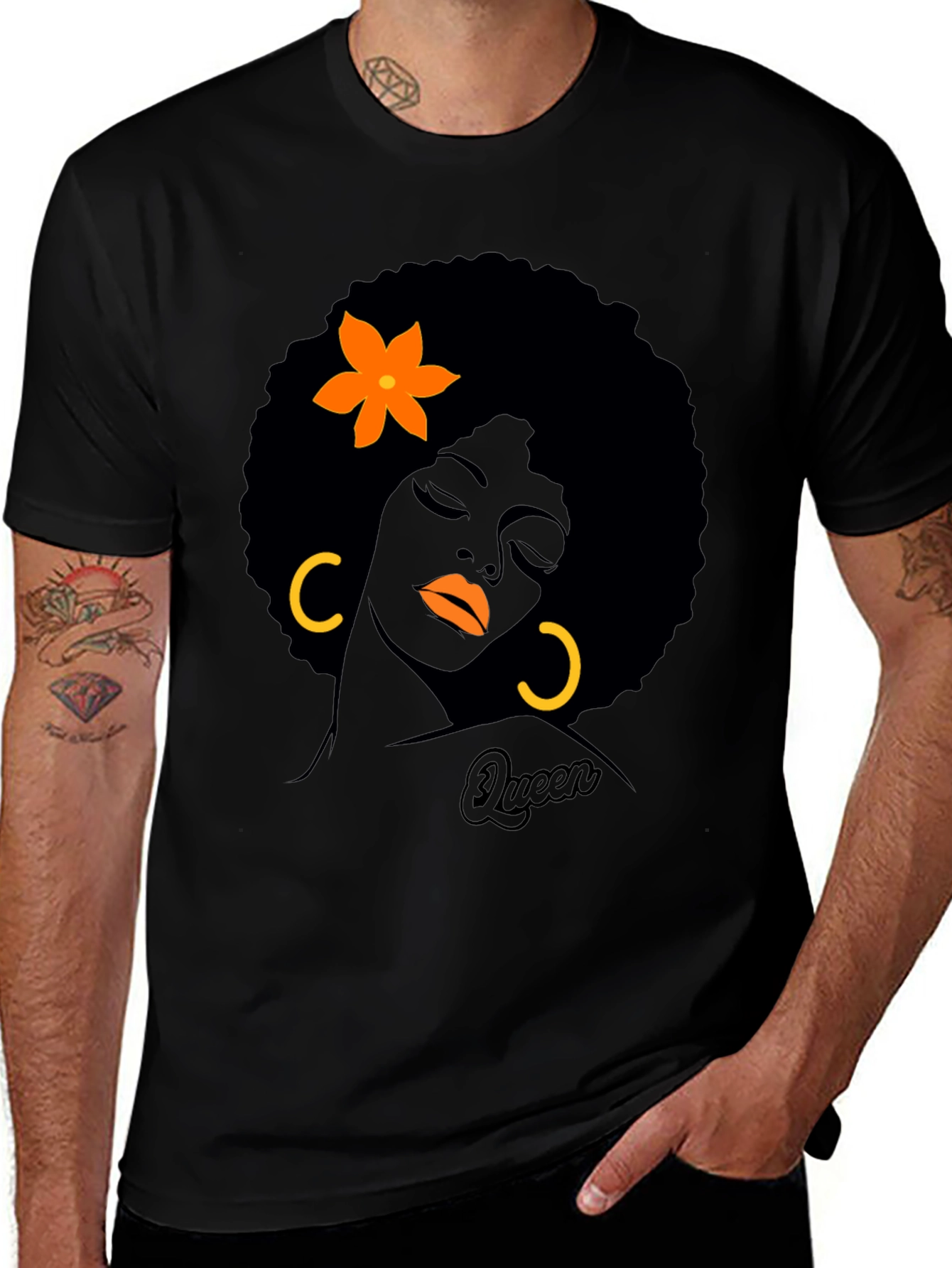 Queen Graphic T-Shirt - Afrocentric Black Tee
