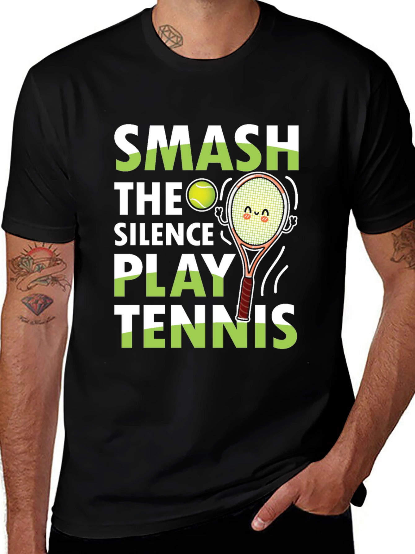 Variant 29 of Smash the Silence Tennis Graphic T-Shirt