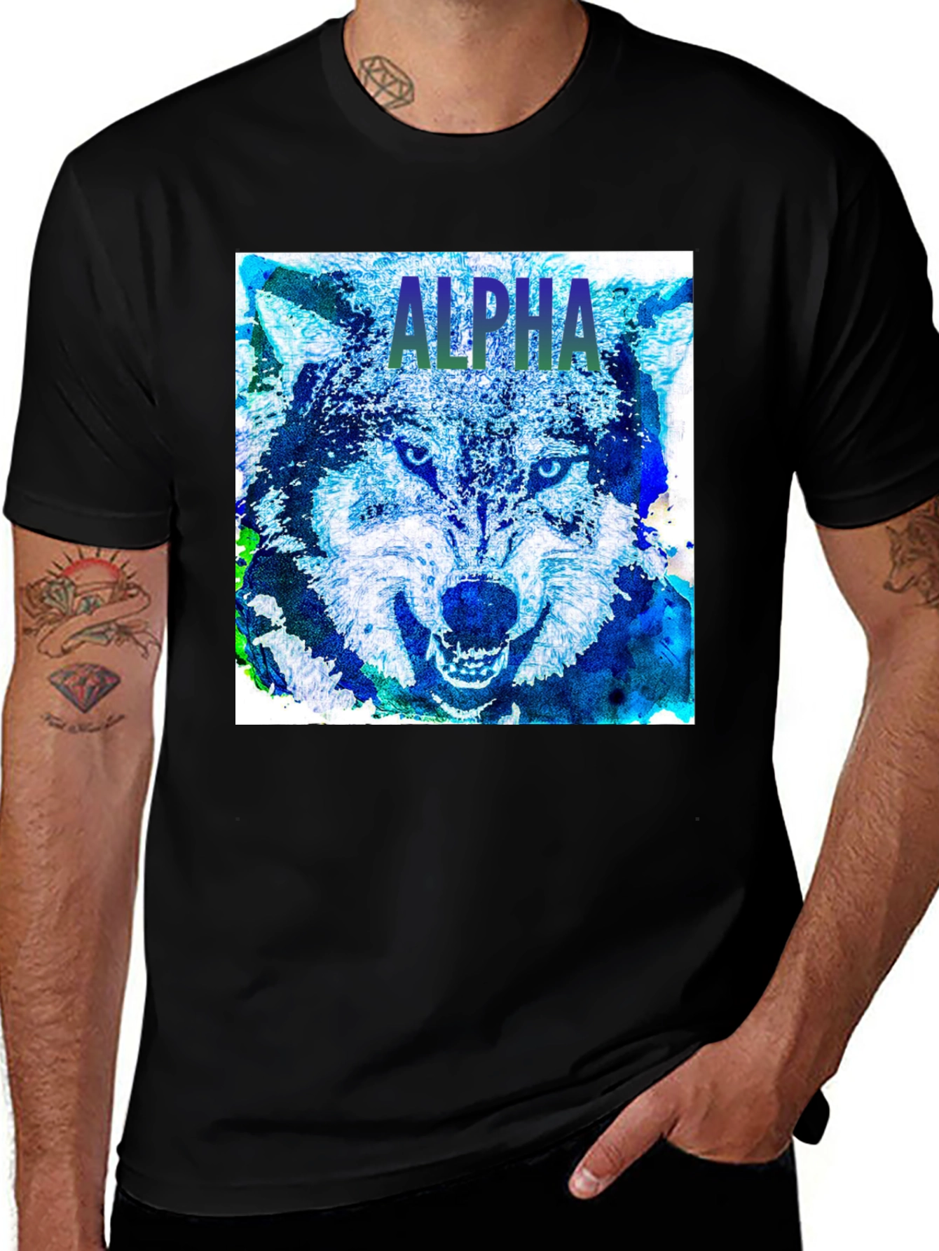 Variant 26 of Alpha Wolf Graphic T-Shirt, Bold Animal Print Tee