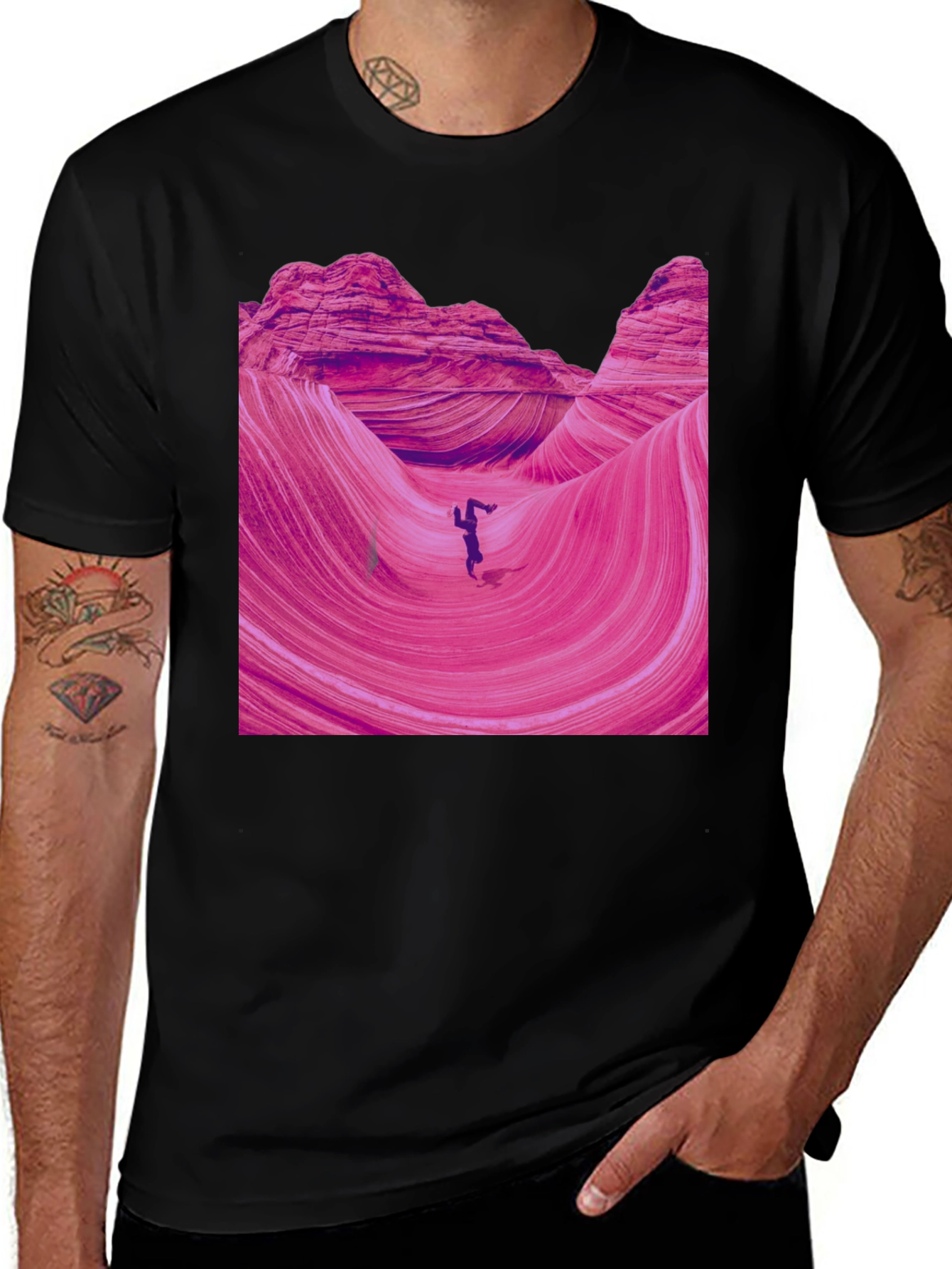 Variant 15 of Pink Wave Desert Graphic T-Shirt
