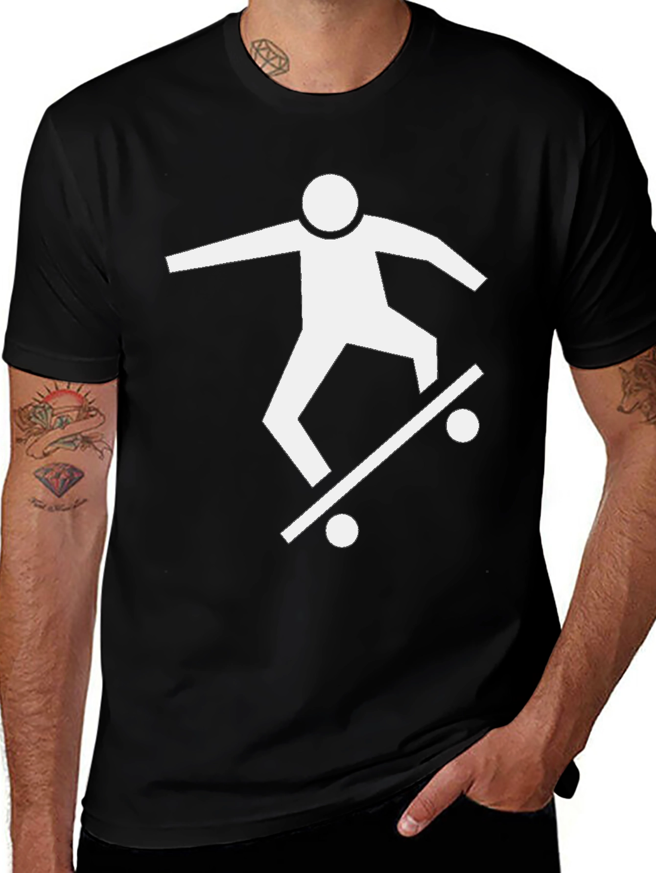 Black Skateboarder Graphic Tee - Black main image