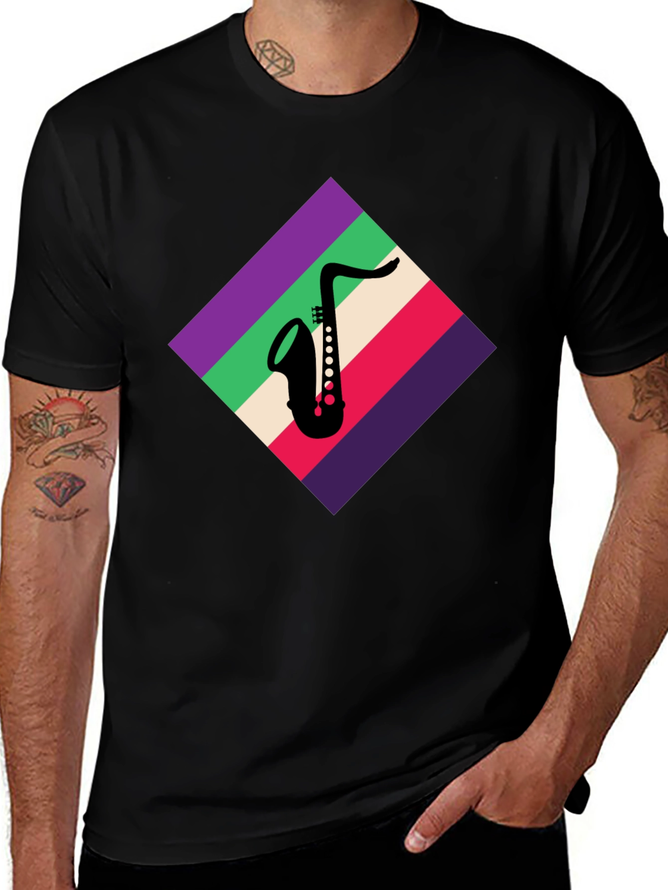 Variant 23 of Saxophone Graphic Tee - Retro Music Lover Shirt