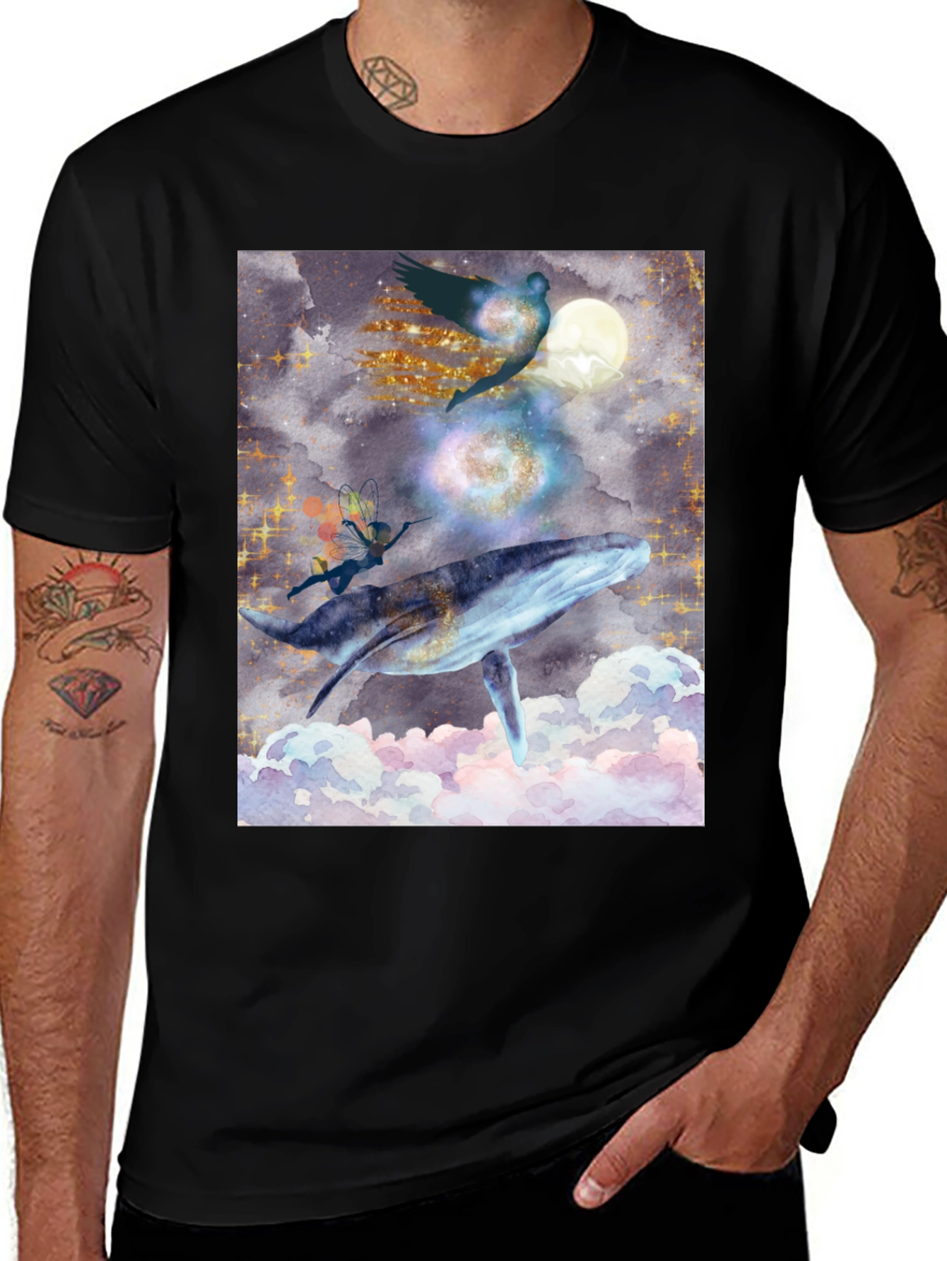 Variant 24 of Whimsical Whale Ride Graphic T-Shirt