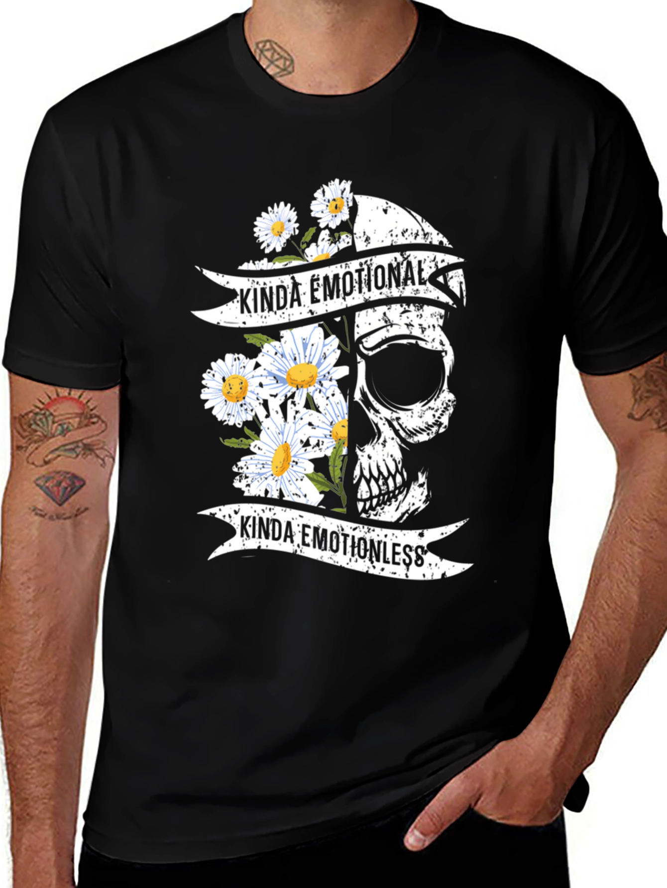Variant 29 of Kinda Emotional Skull Graphic Tee - Unisex