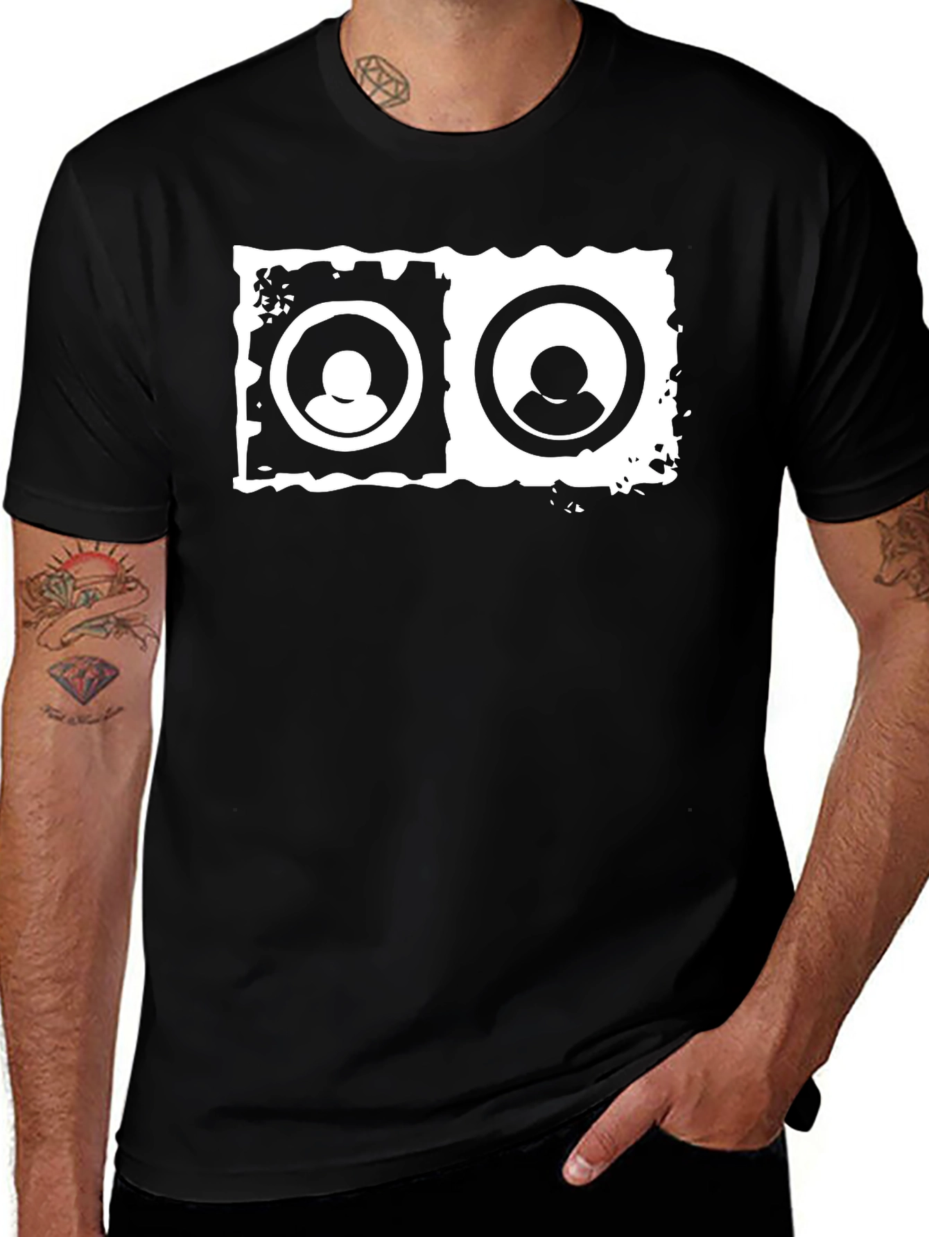 Variant 10 of Abstract Graphic Print Black T-Shirt