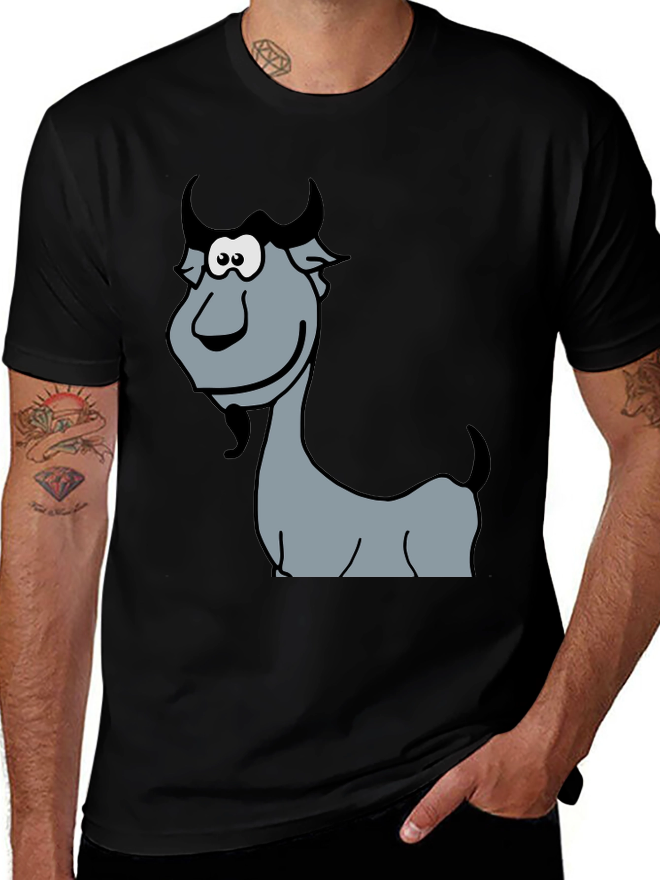 Variant 10 of Funny Goat Cartoon Graphic T-Shirt