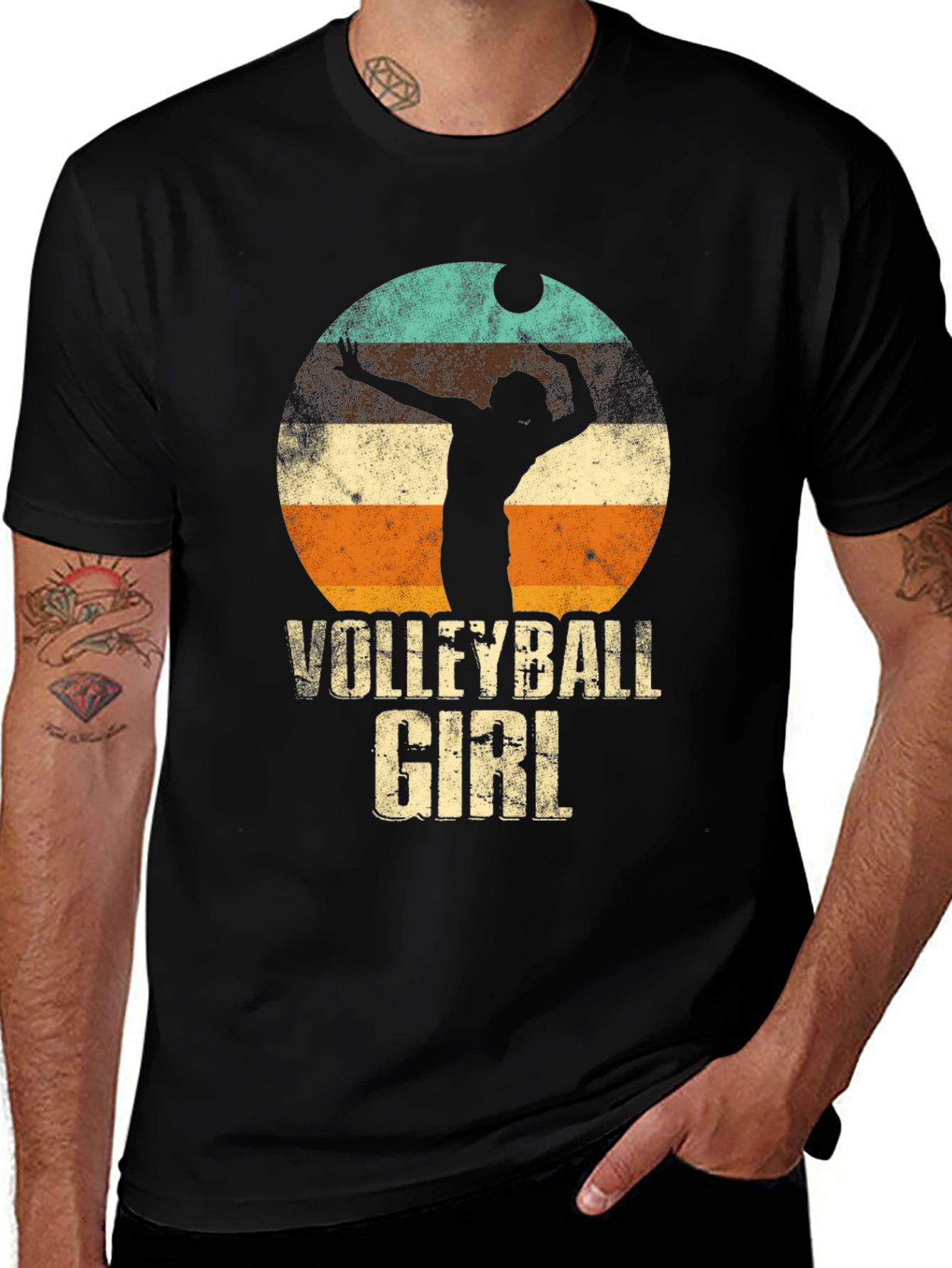Variant 4 of Volleyball Girl Retro Graphic T-Shirt