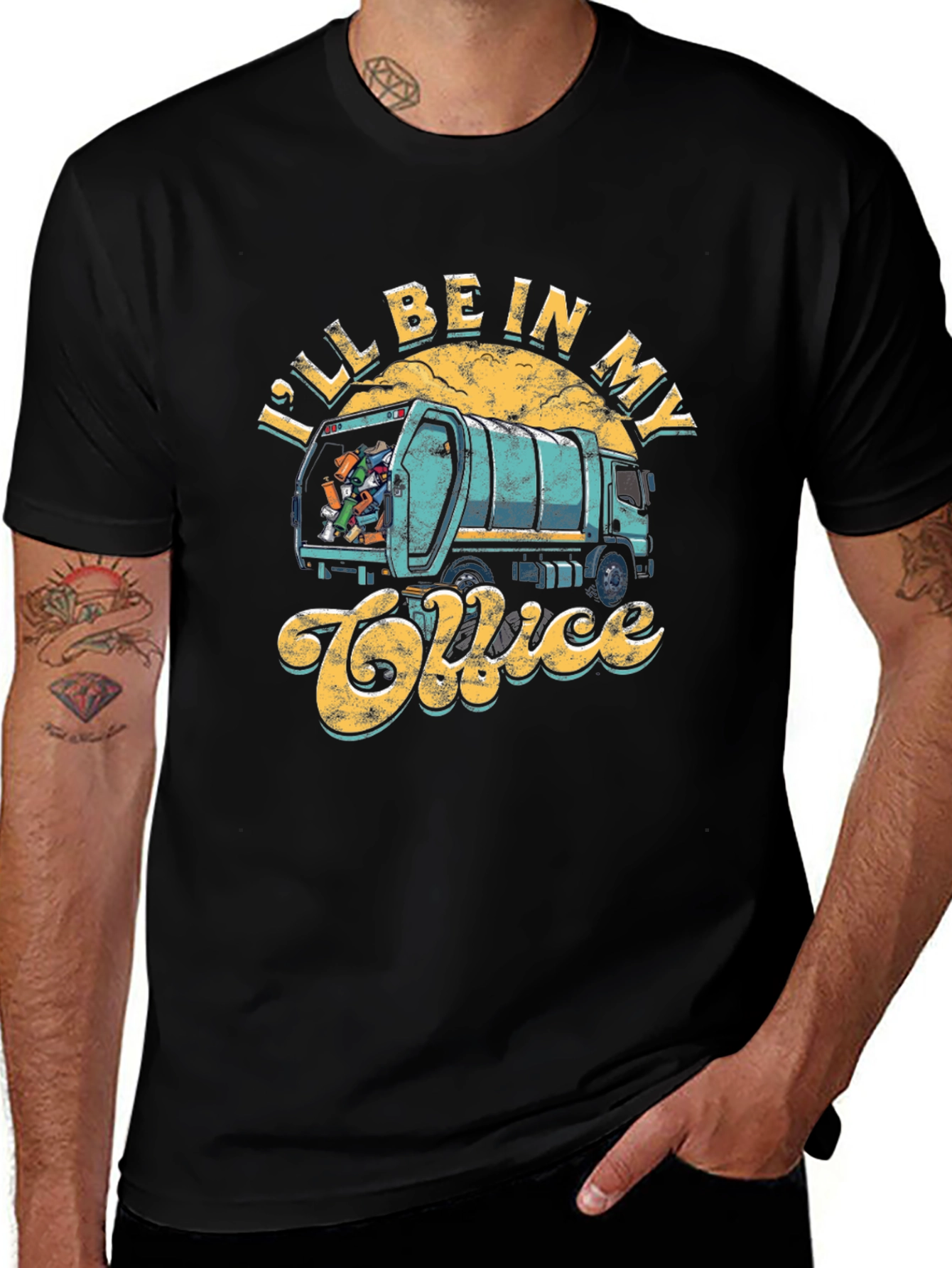 Variant 5 of I'll Be In My Office Garbage Truck Graphic T-Shirt