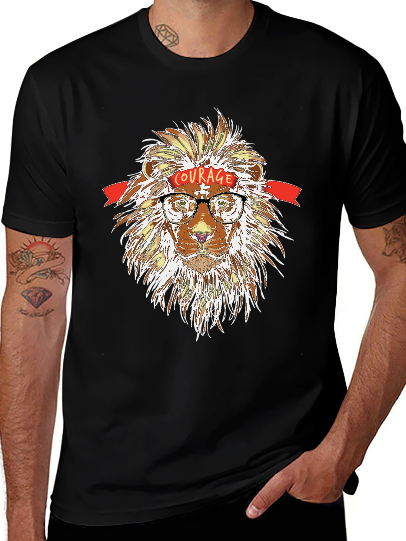 Variant 13 of Courage Lion Graphic Tee - Unisex
