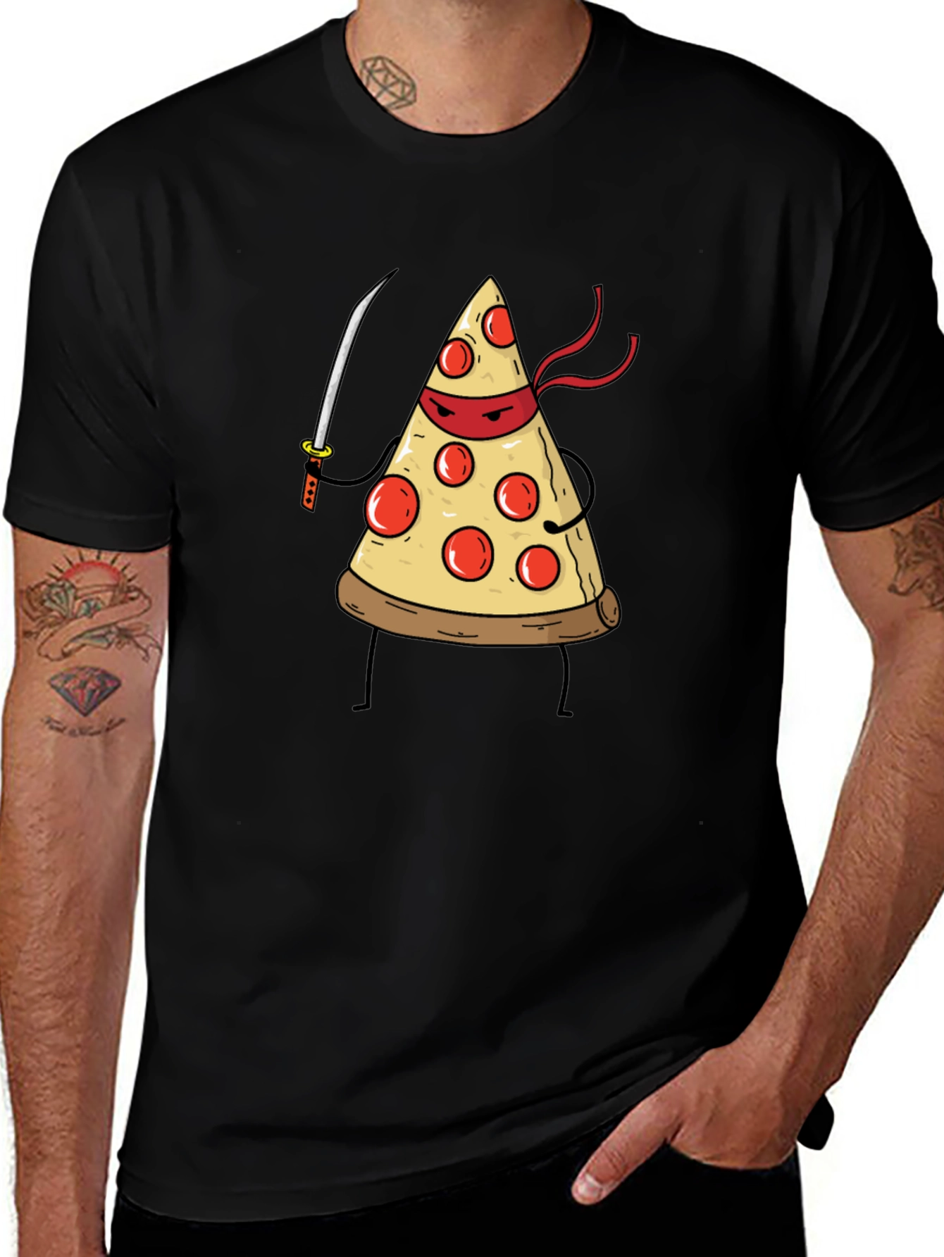Variant 24 of Ninja Pizza Slice Graphic Tee