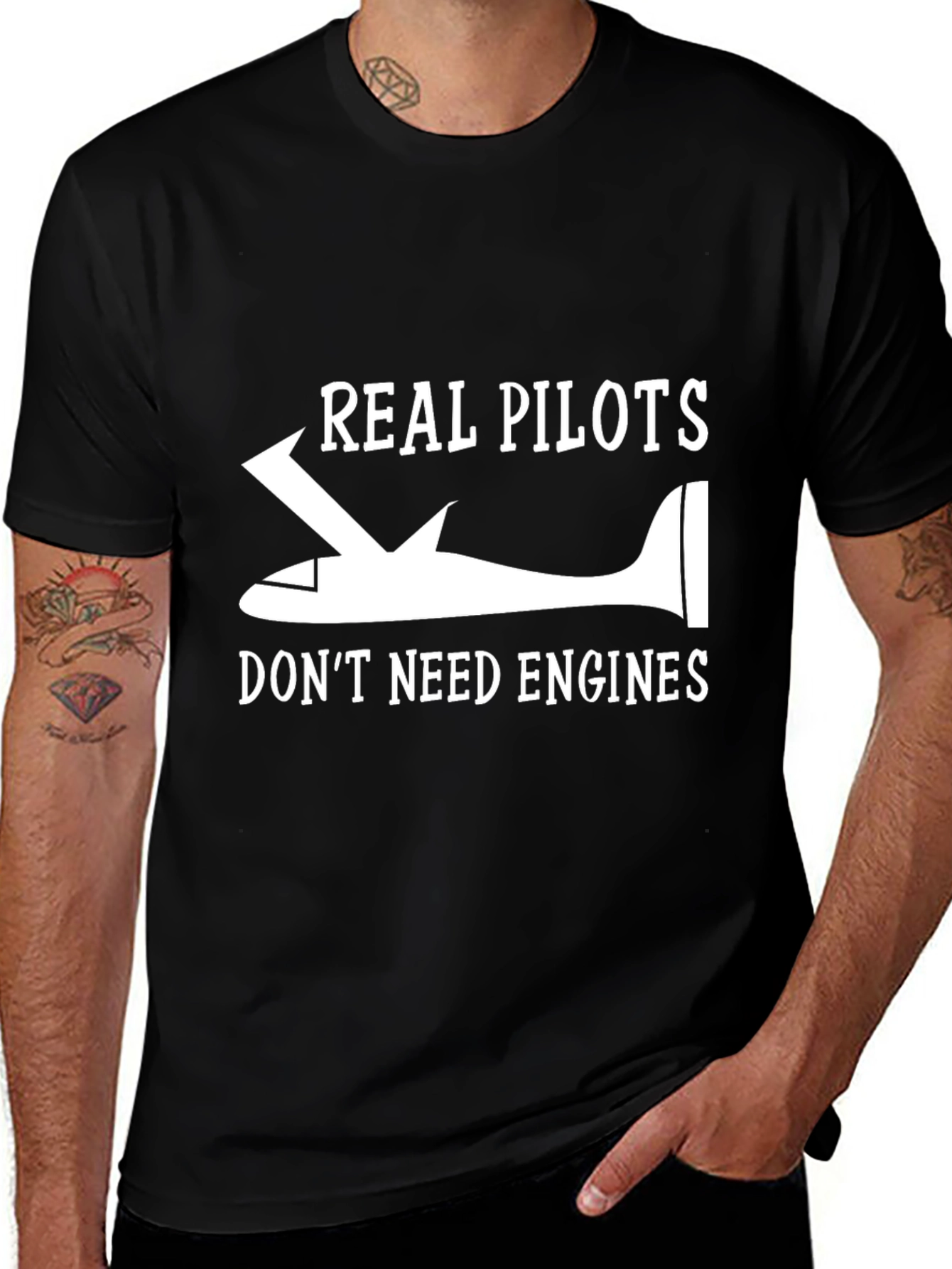 Variant 10 of Real Pilots Don't Need Engines T-Shirt