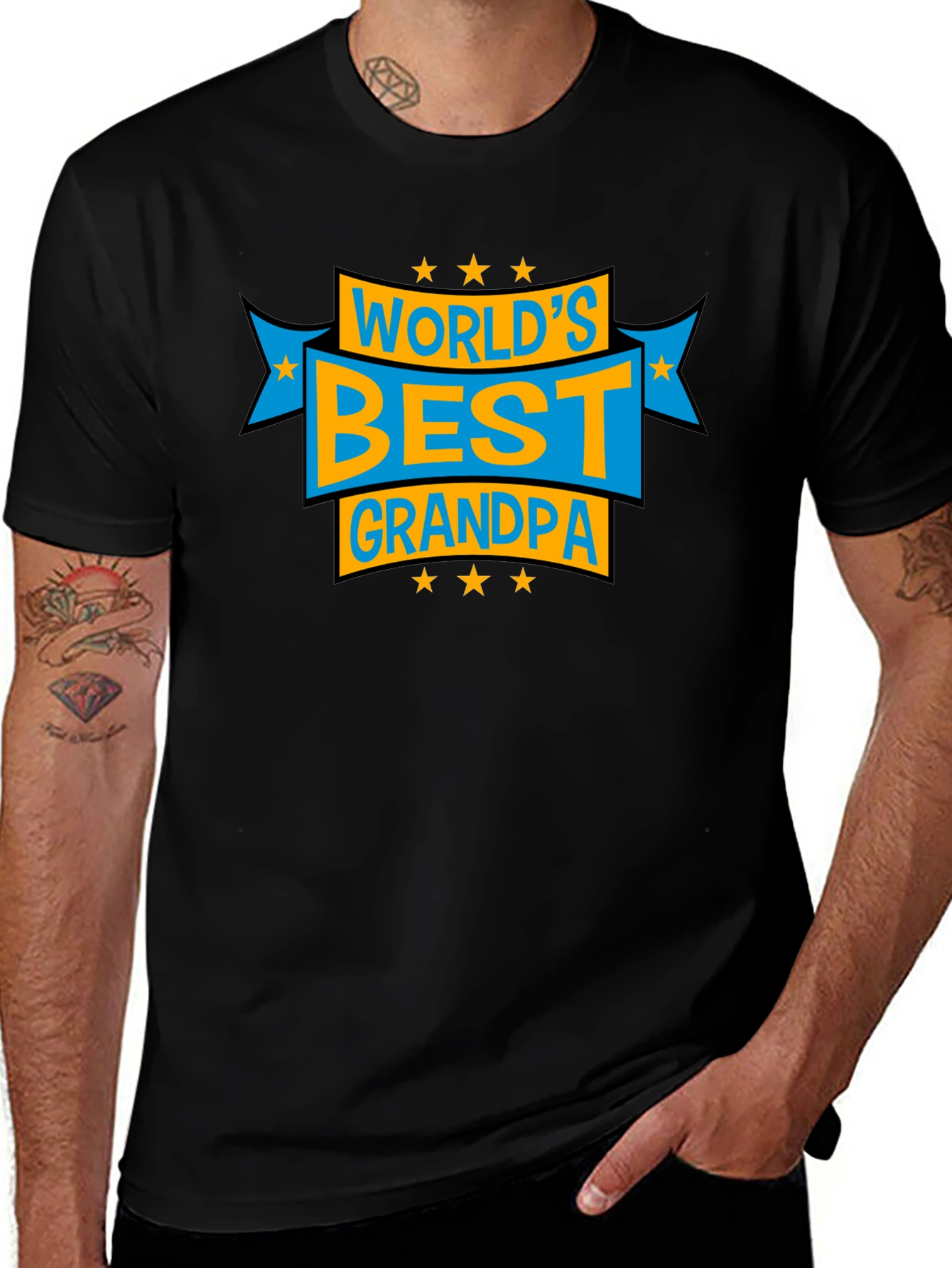 Variant 2 of World's Best Grandpa Graphic Tee - Black