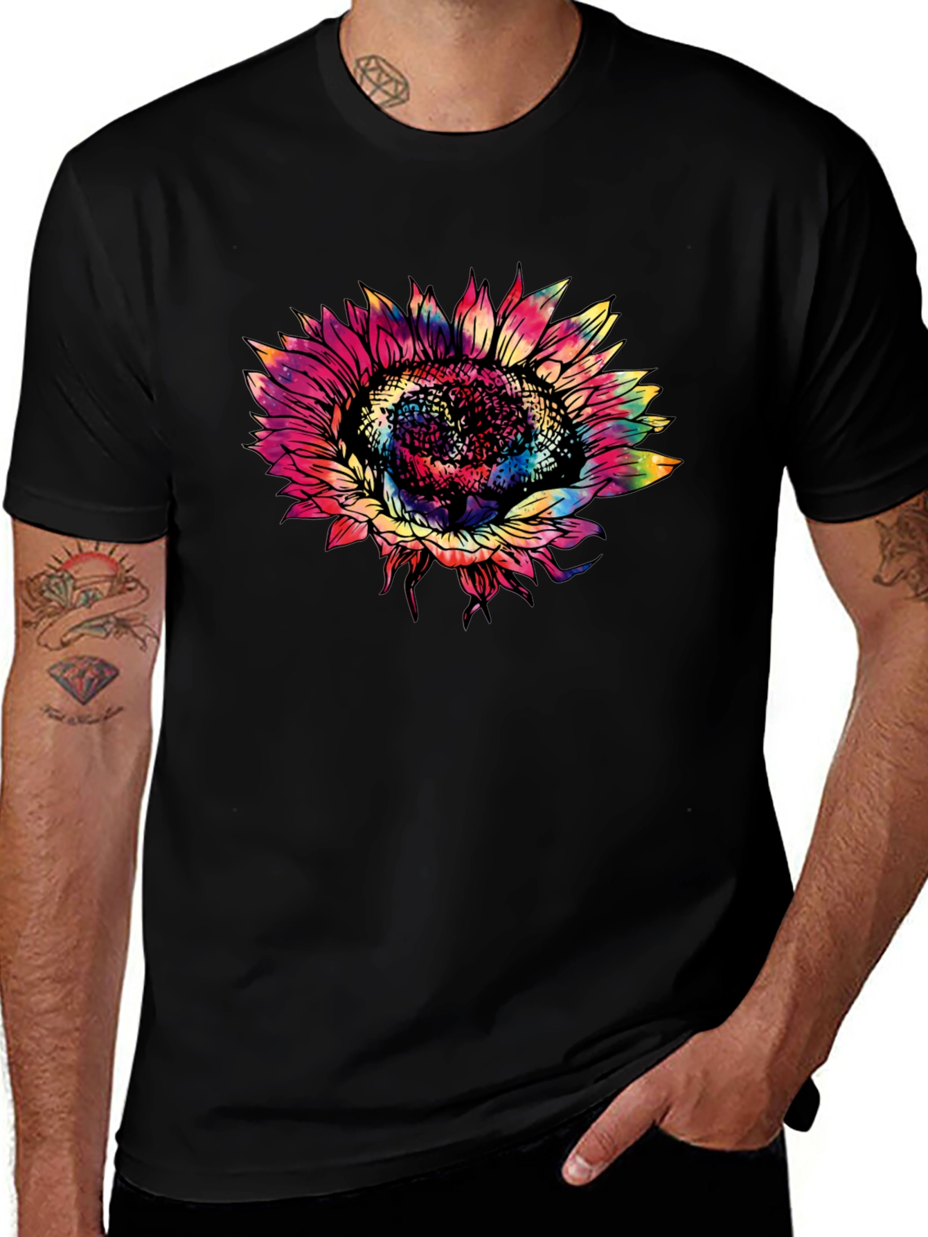 Variant 22 of Colorful Sunflower Graphic Men's Tee
