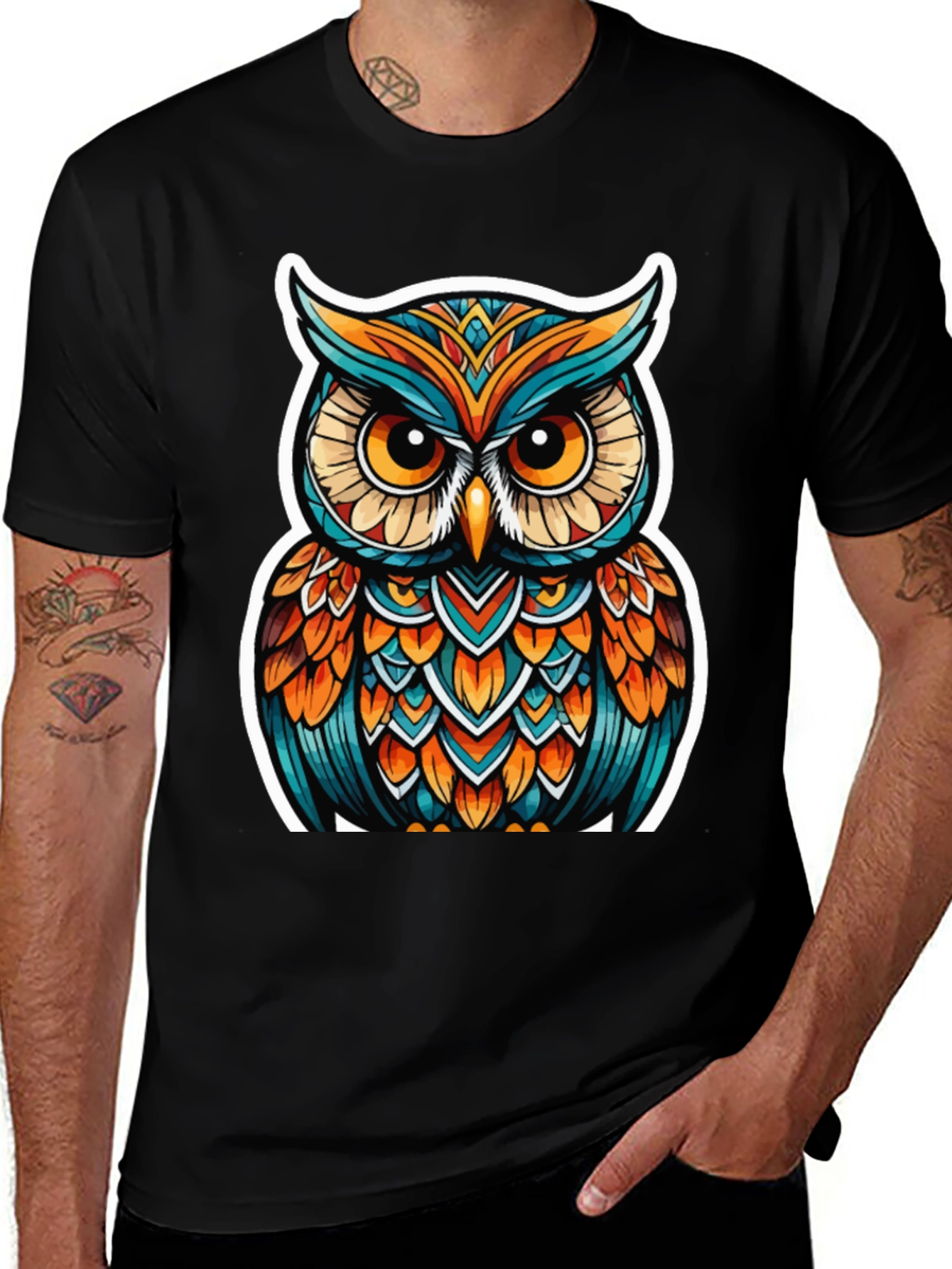 Variant 20 of Owl Graphic Tee - Artistic Design