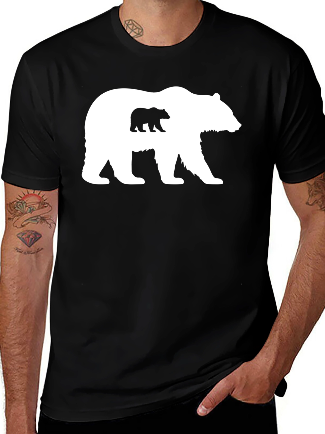 Variant 20 of Bear Silhouette T-Shirt - Mama Bear & Cub Tee