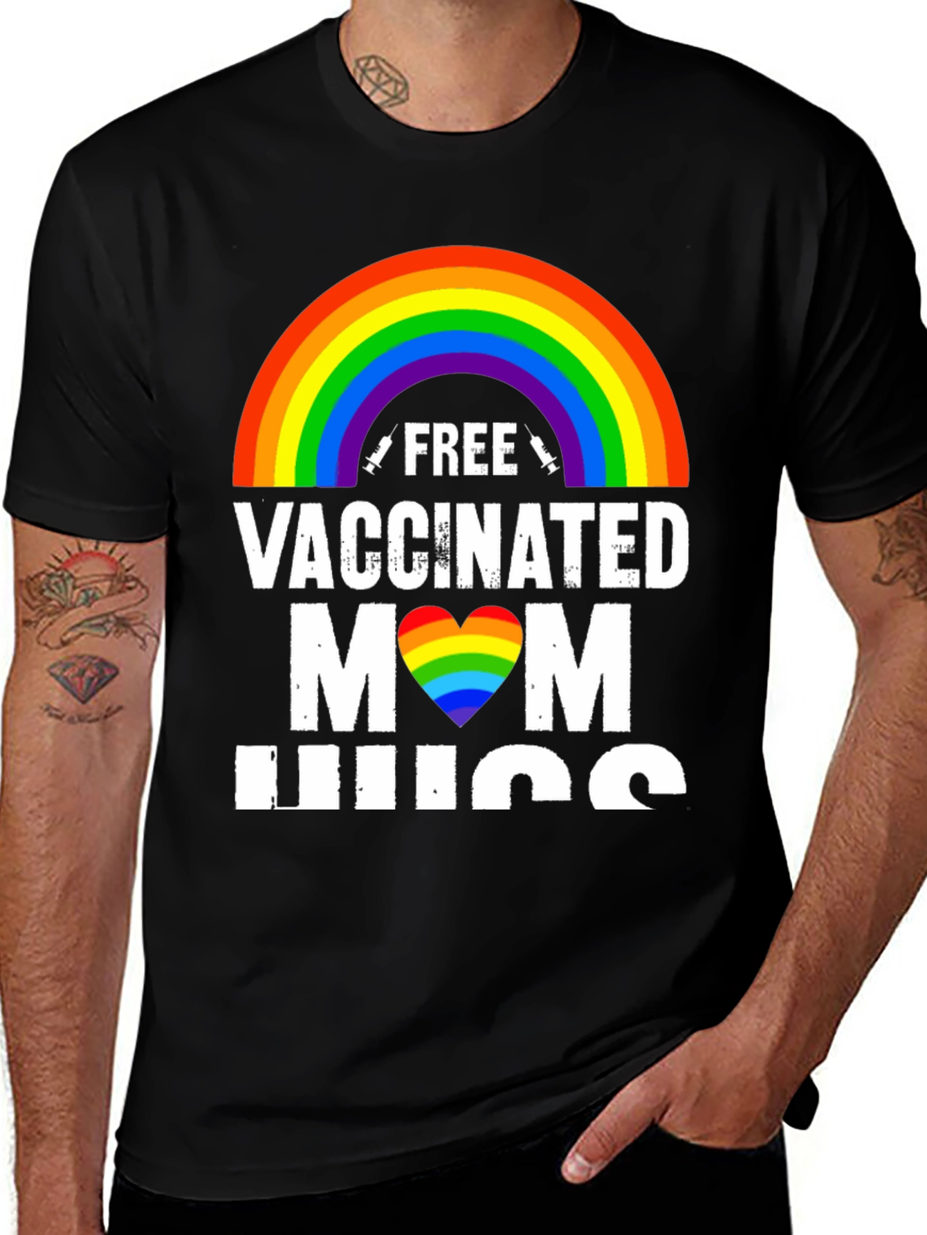 Variant 13 of Vaccinated Mom Hugs Pride T-Shirt