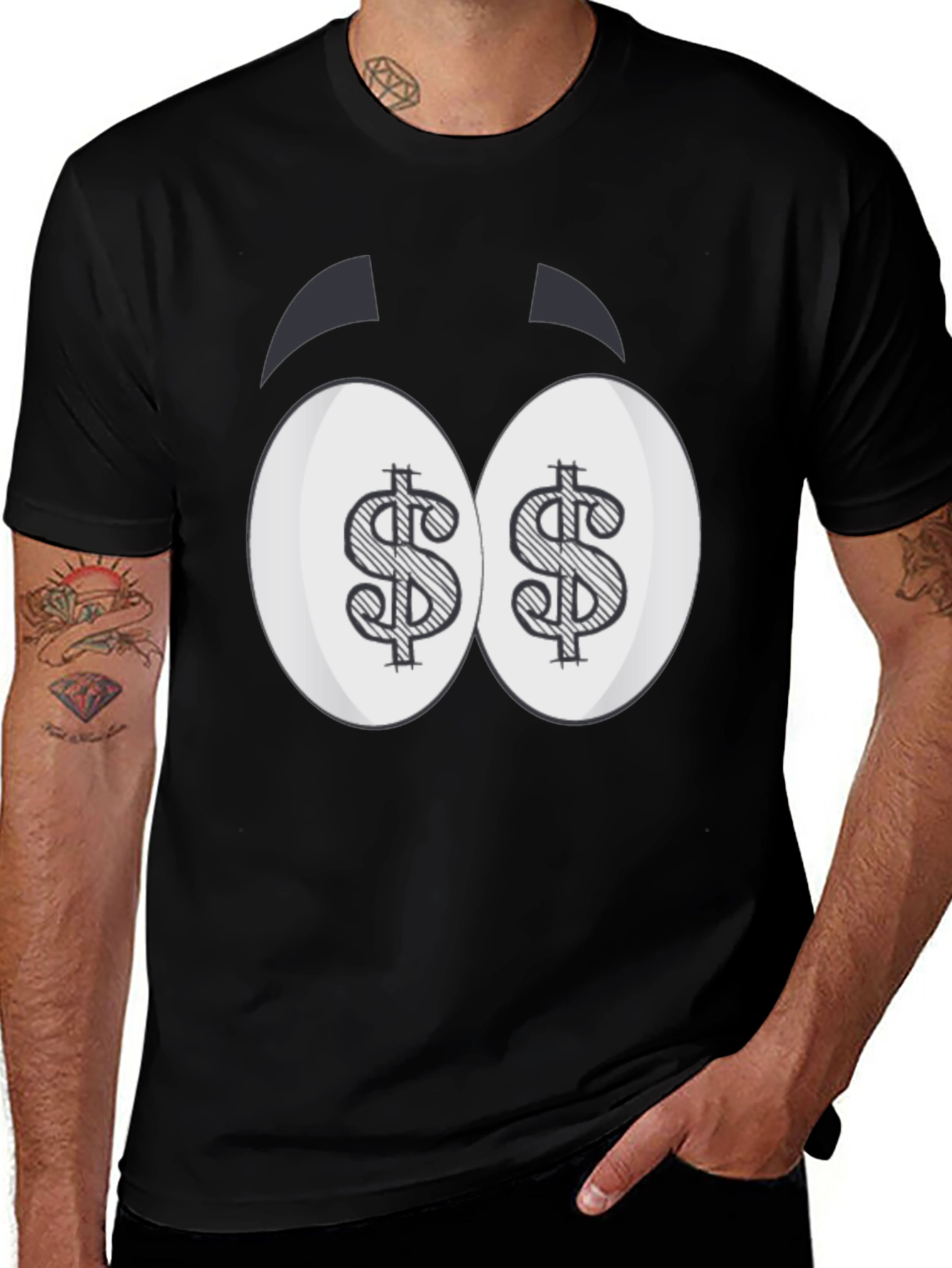 Variant 20 of Dollar Eyes Graphic Tee - Funny Cartoon Style