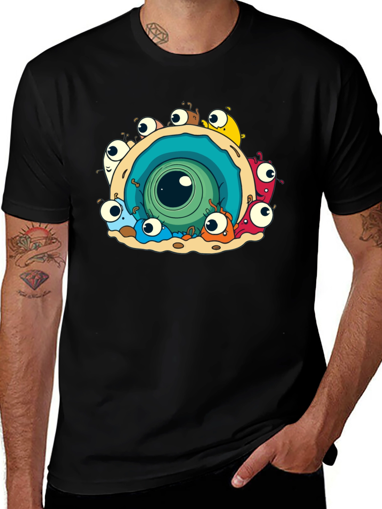 Variant 13 of Eye Monster Graphic Tee - Black Cotton T-Shirt