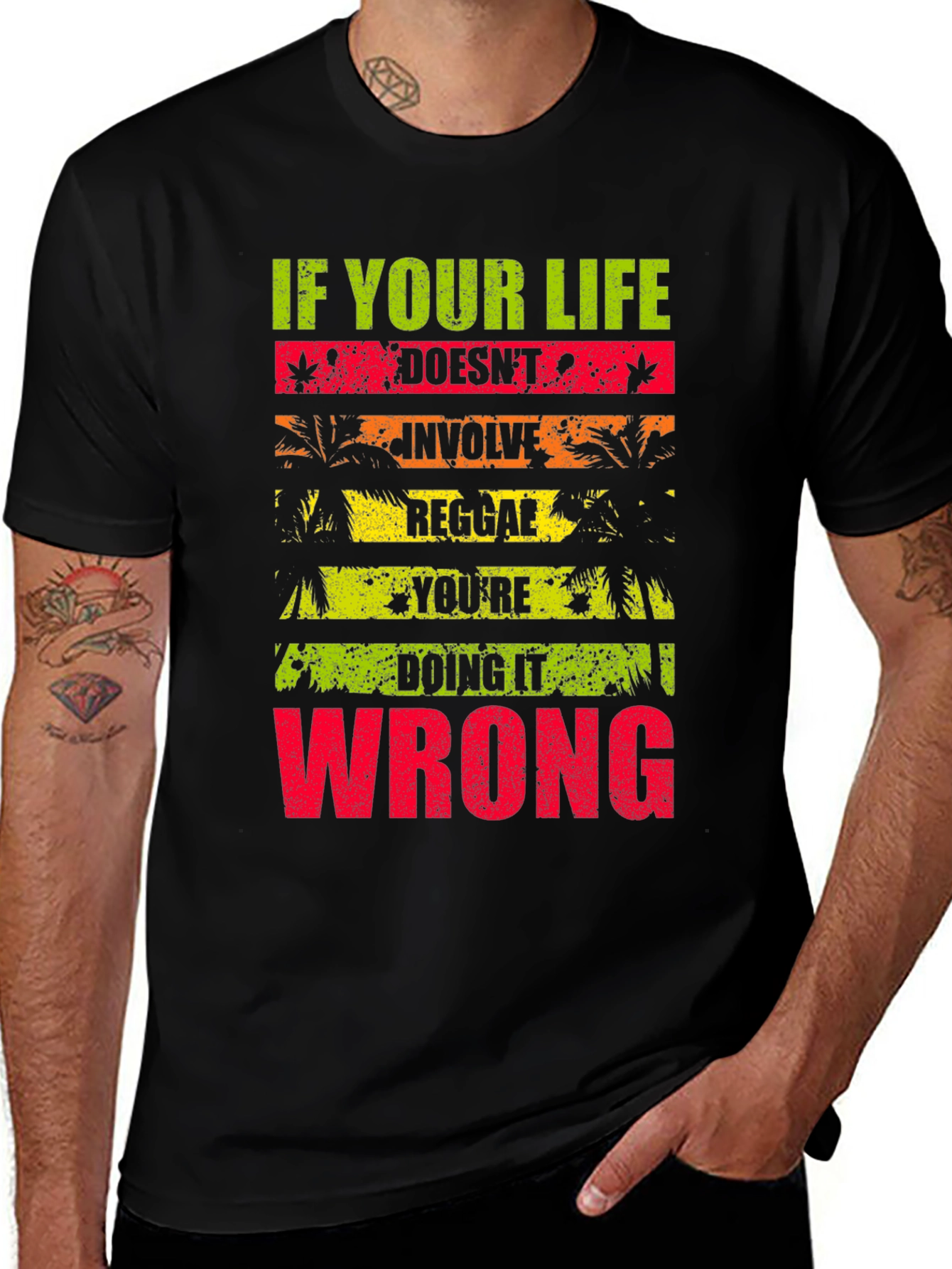 Variant 22 of Reggae Life T-Shirt - If Your Life Doesn't Involve Reggae