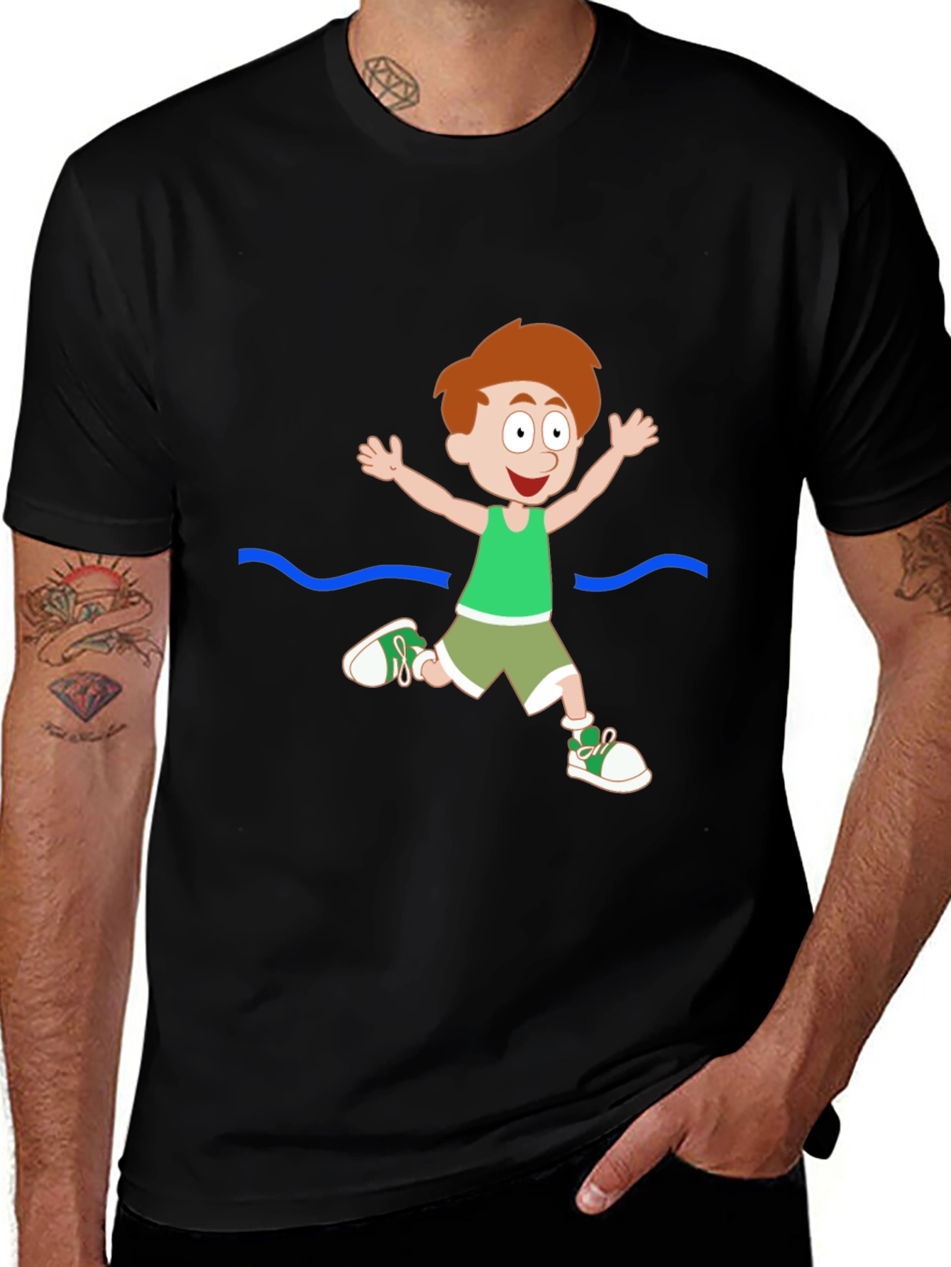 Variant 24 of Cartoon Boy Black T-Shirt