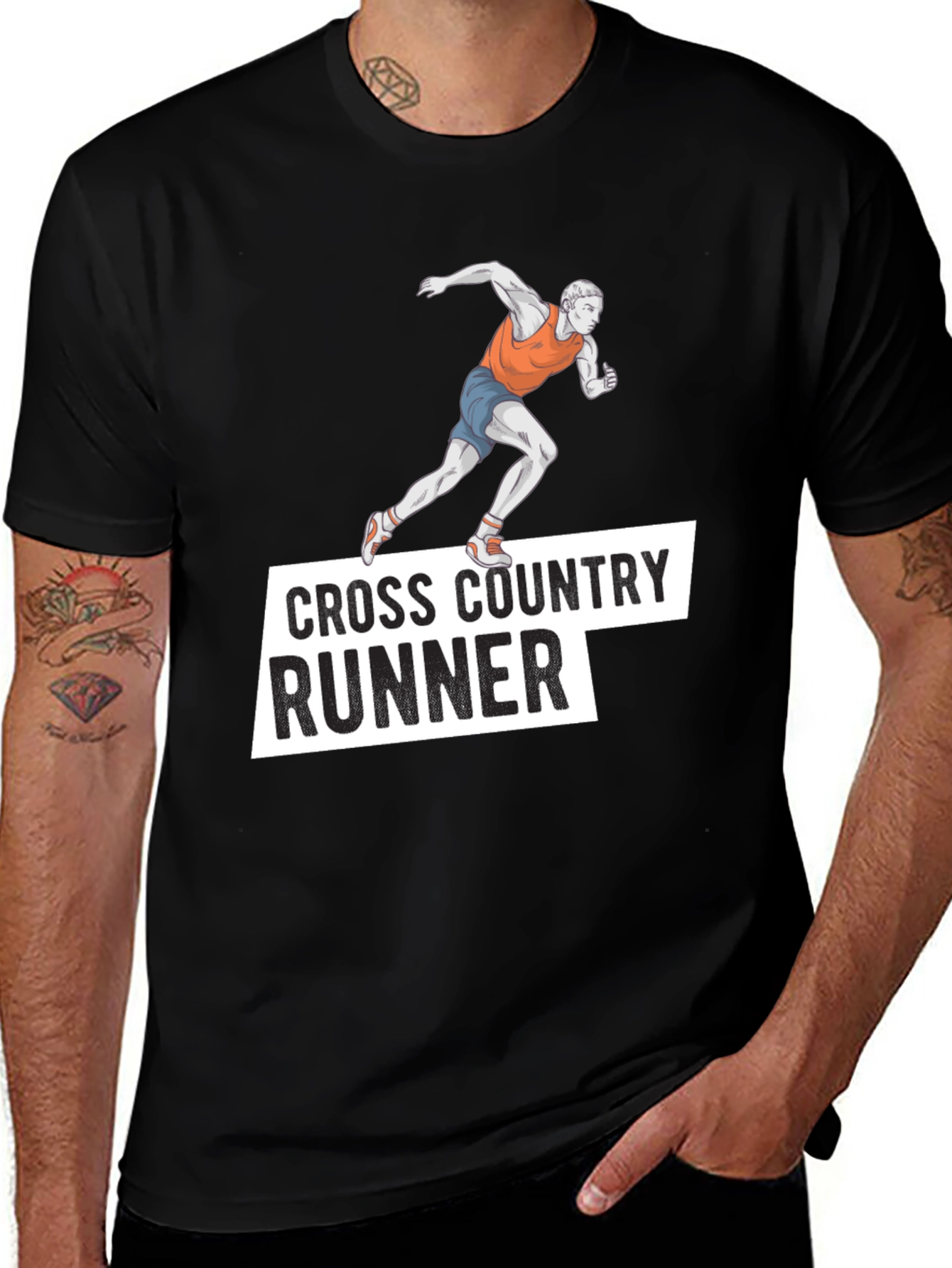 Variant 26 of Cross Country Runner Black Graphic Tee
