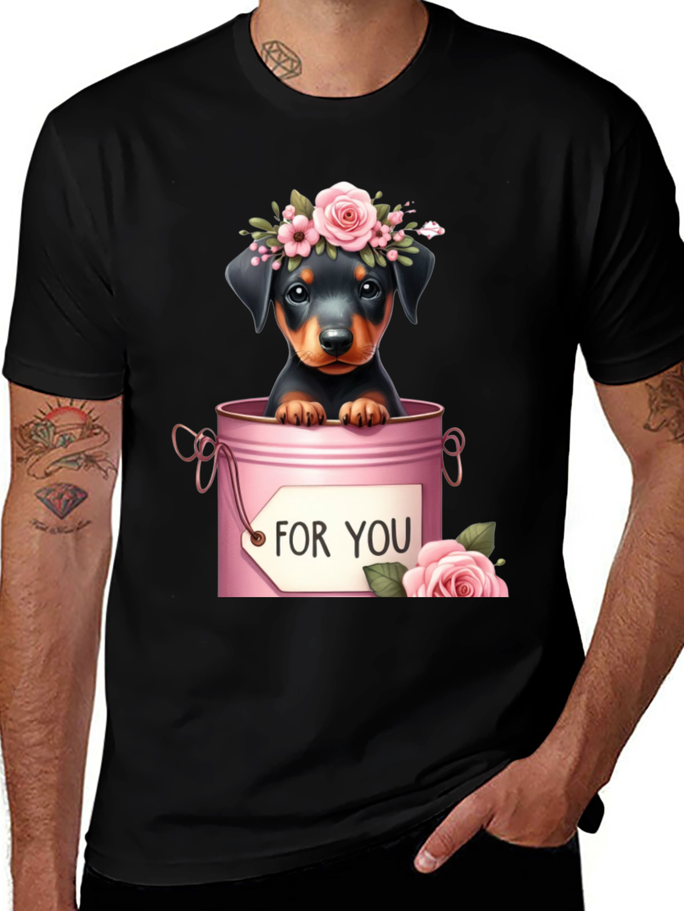 Variant 18 of Dachshund Puppy in Bucket - Unisex T-Shirt