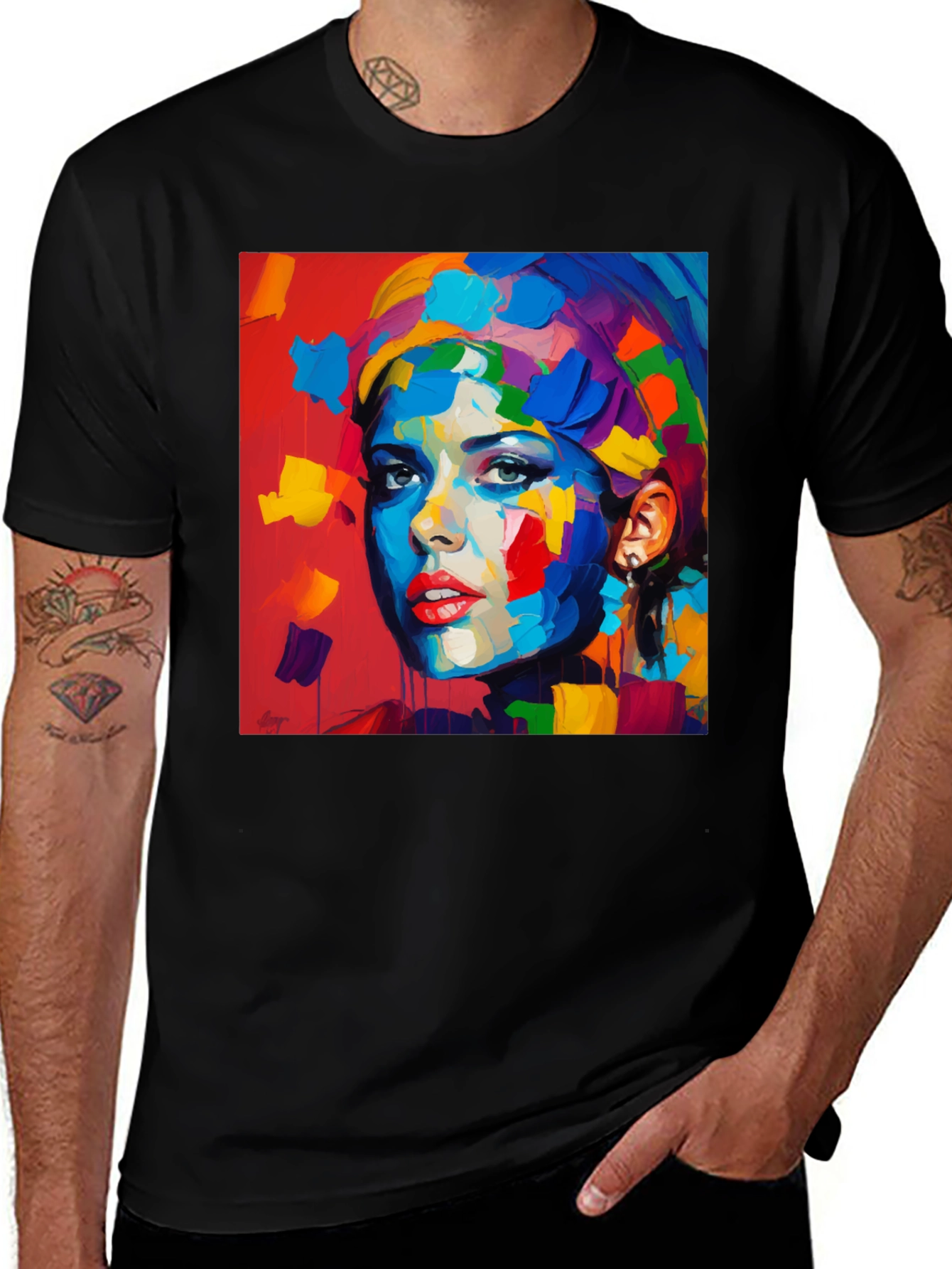 Variant 28 of Colorful Woman Portrait Graphic Tee - Stylish Unisex T-Shirt
