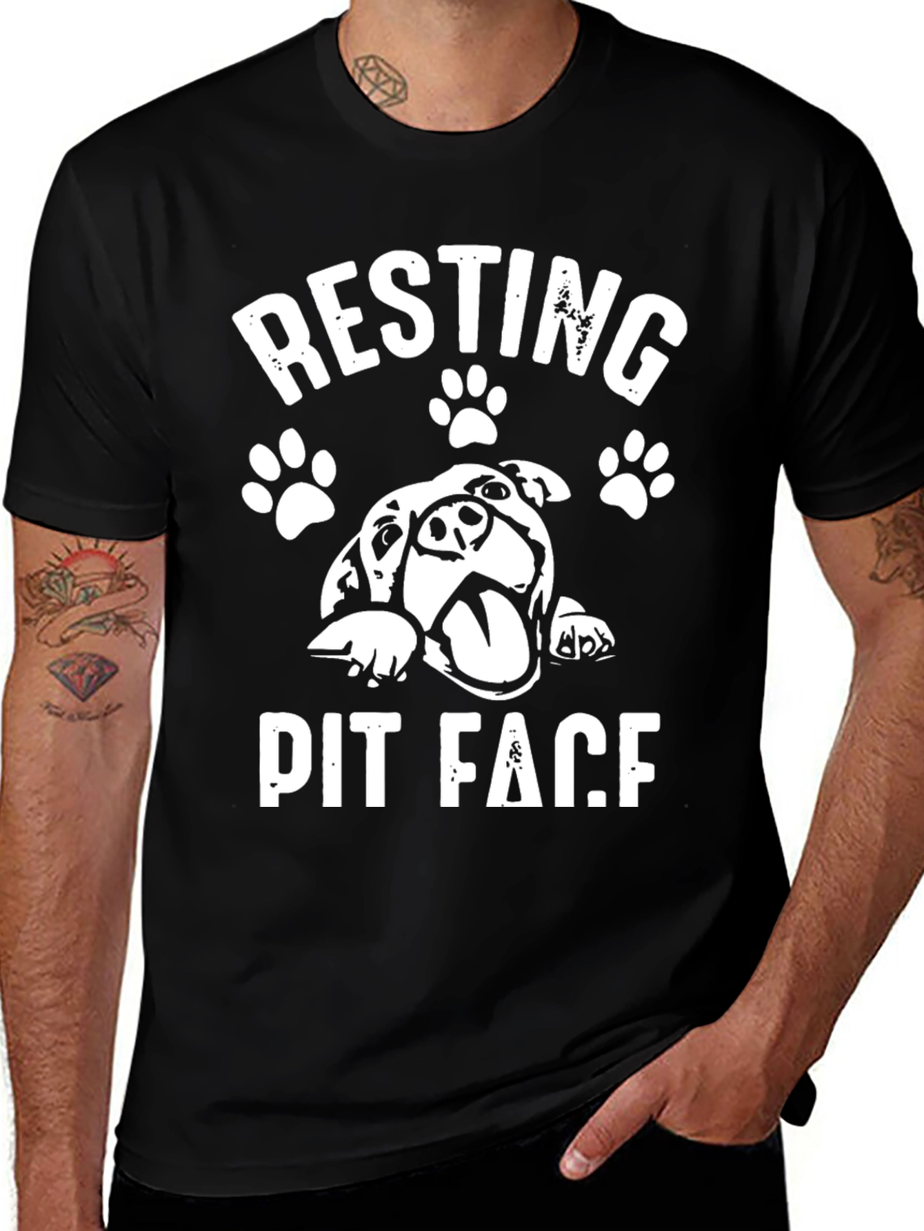 Variant 30 of Resting Pit Face Dog T-Shirt - Funny Dog Lover Tee