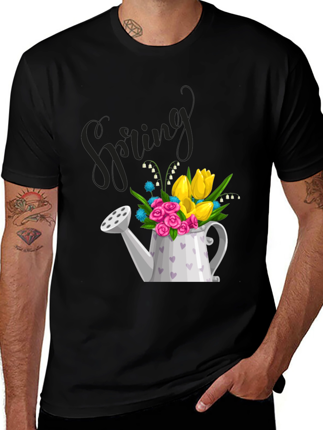 Variant 21 of Spring Floral Watering Can Graphic Tee