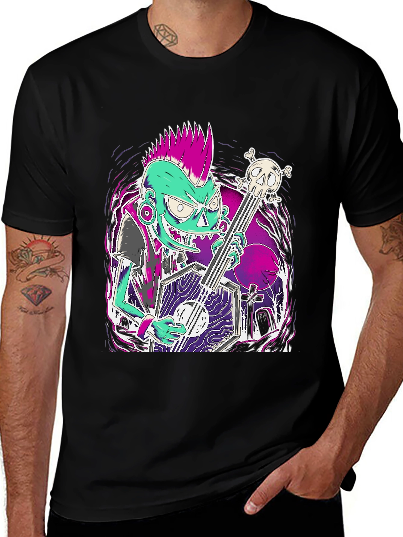 Variant 15 of Punk Rock Zombie Guitarist T-Shirt