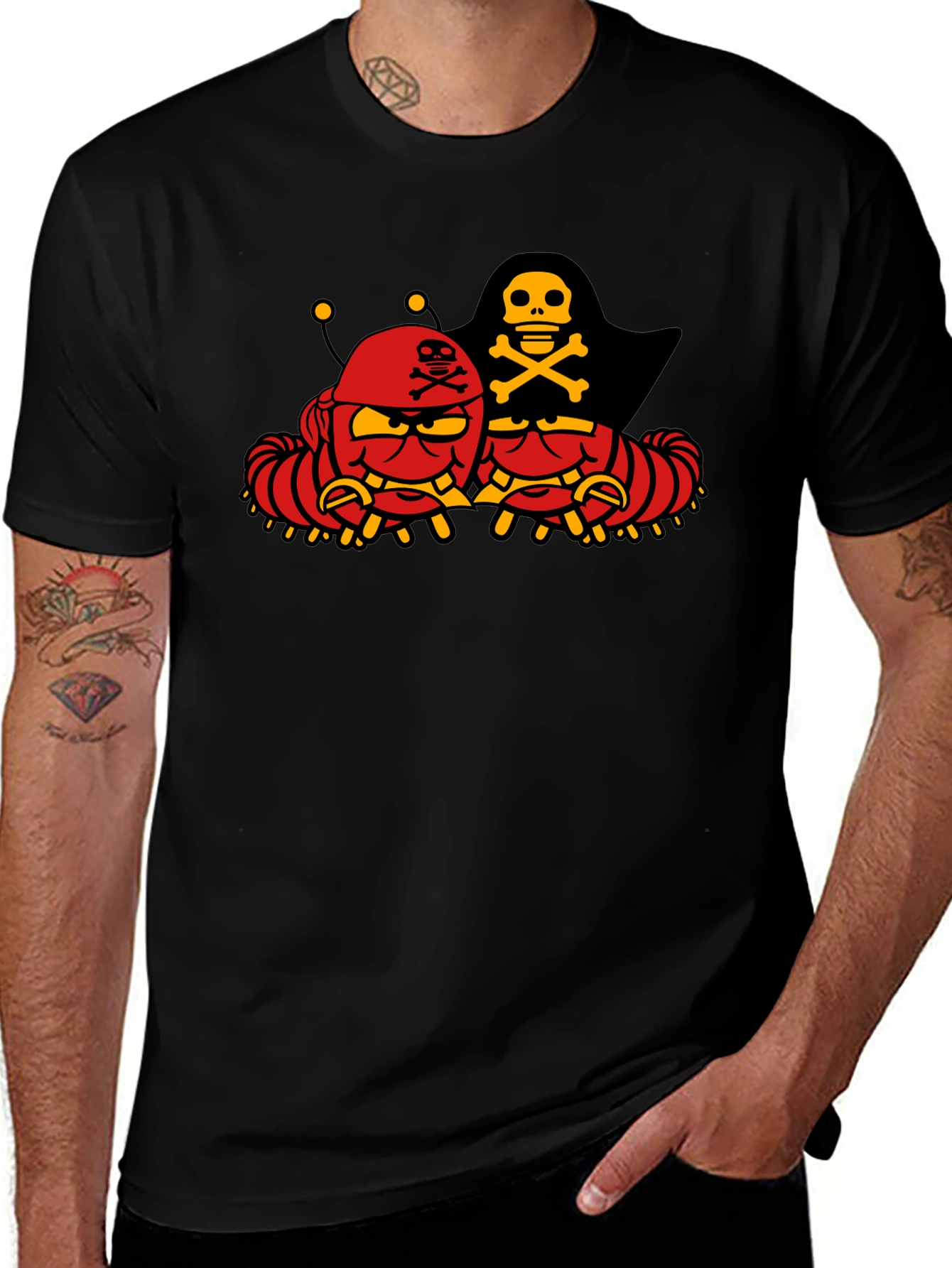 Variant 7 of Pirate Caterpillar Black T-Shirt