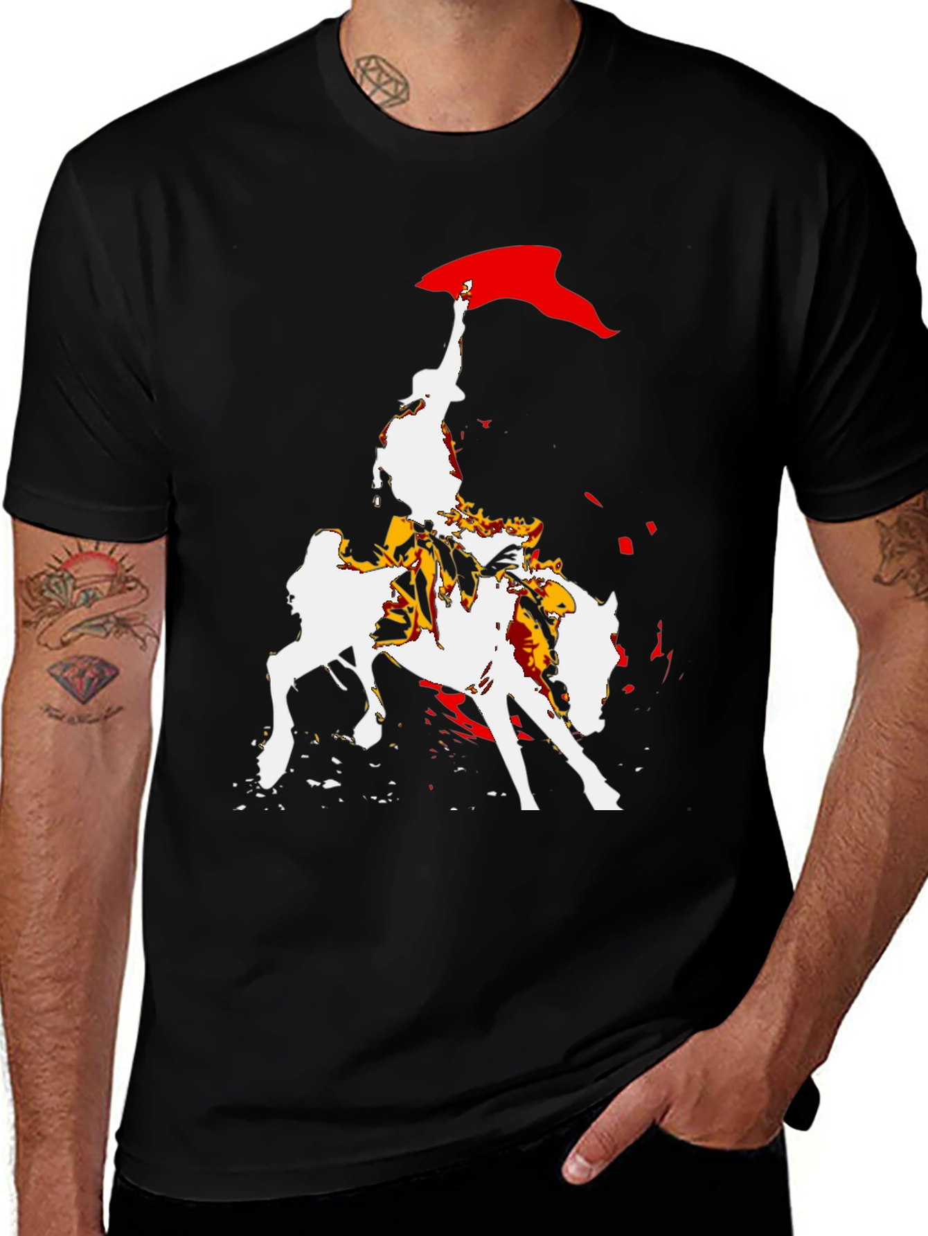 Equestrian Graphic Tee - Bold Horse Rider Design