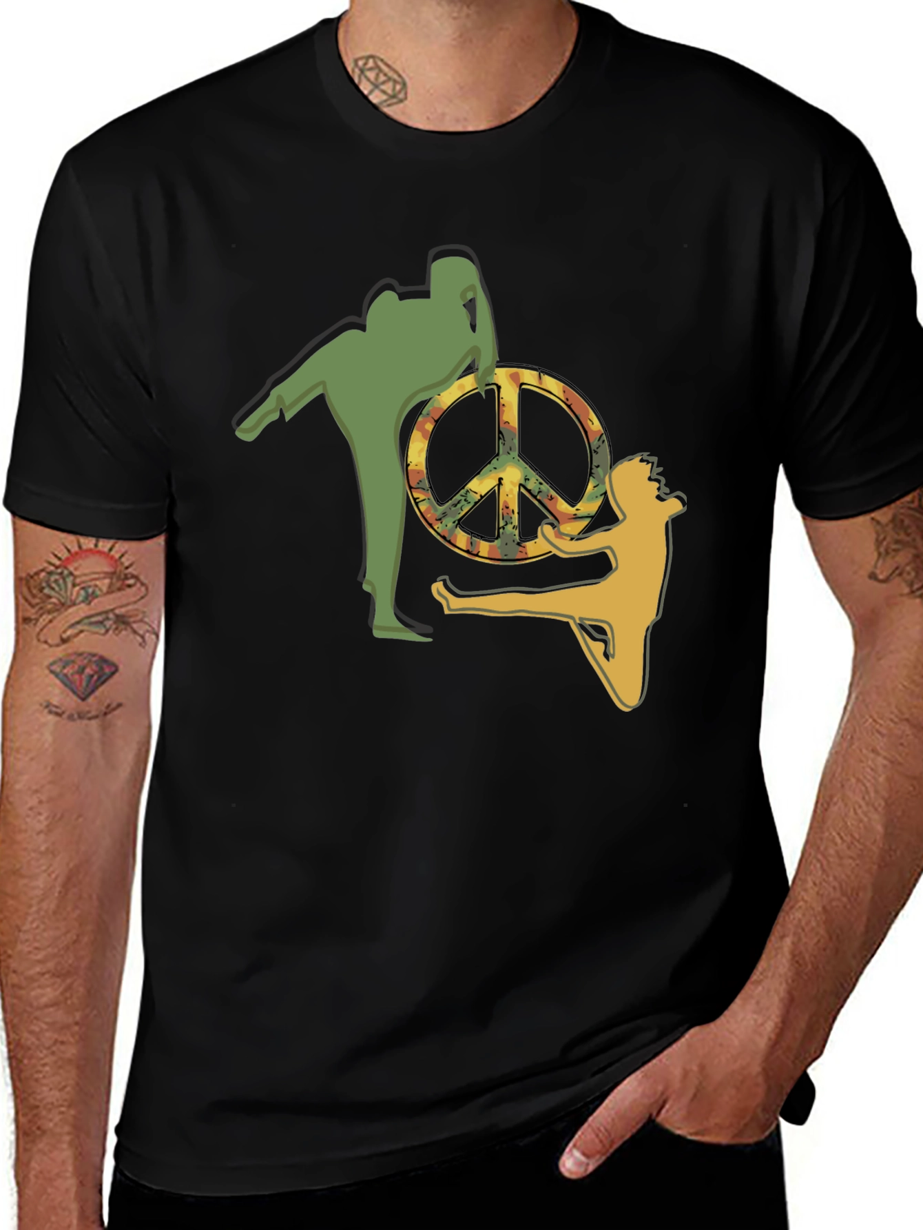 Variant 25 of Peace Sign Martial Arts Graphic Tee