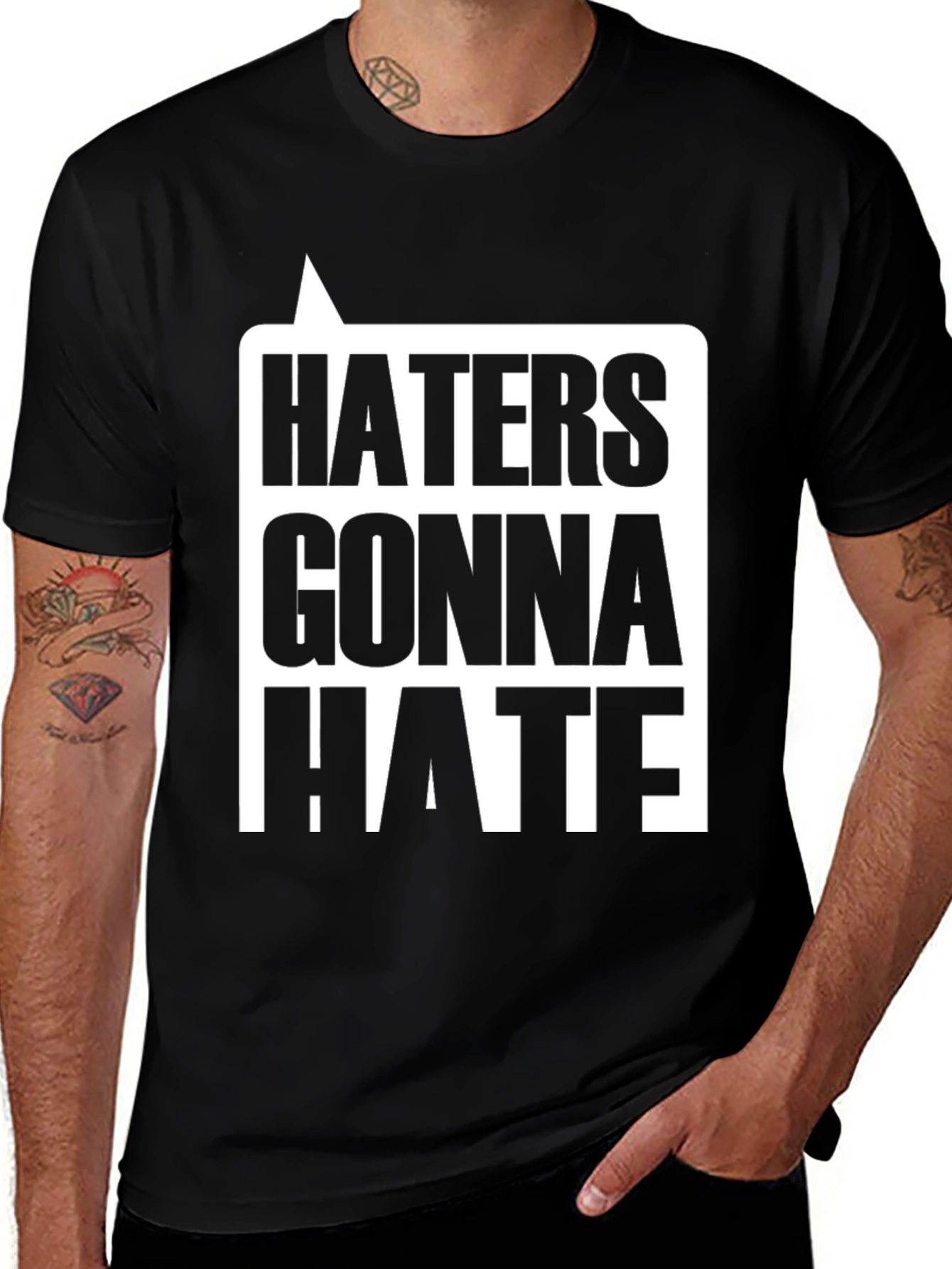 Variant 12 of Haters Gonna Hate Graphic Tee - Black