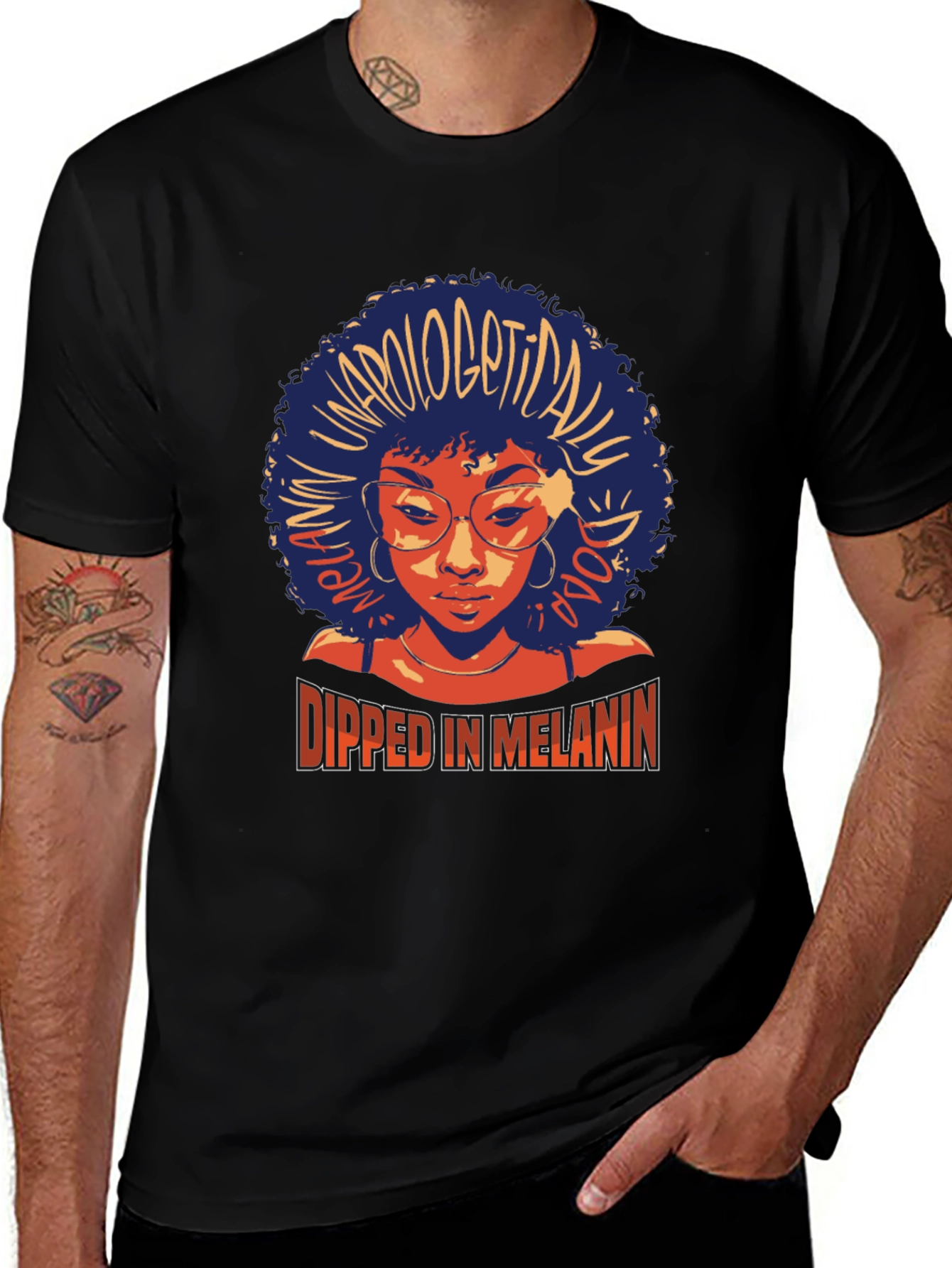 Variant 24 of Dipped in Melanin Graphic Tee - Afrocentric T-Shirt