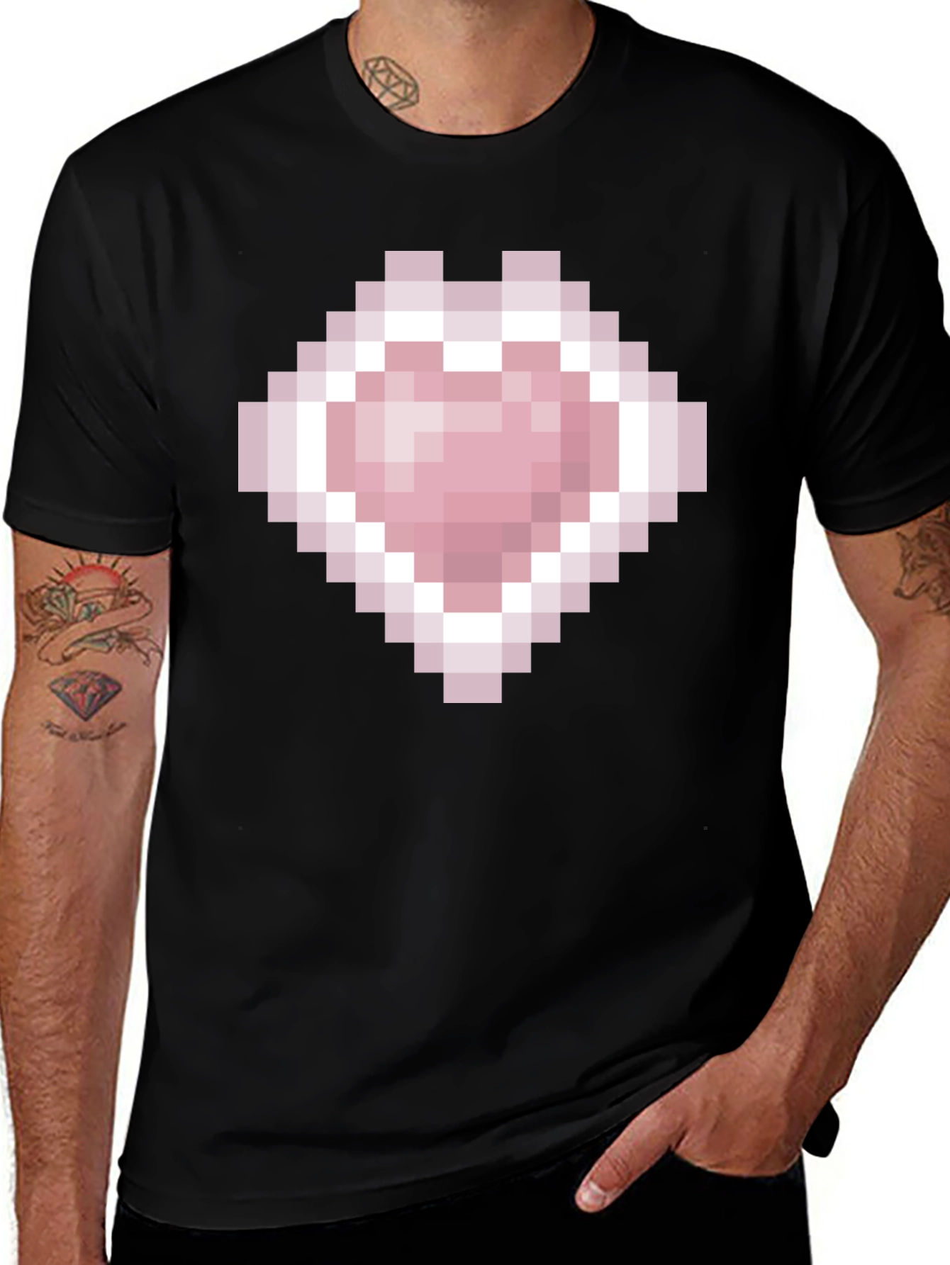 Variant 30 of Pixelated Heart T-Shirt - Gamer Style