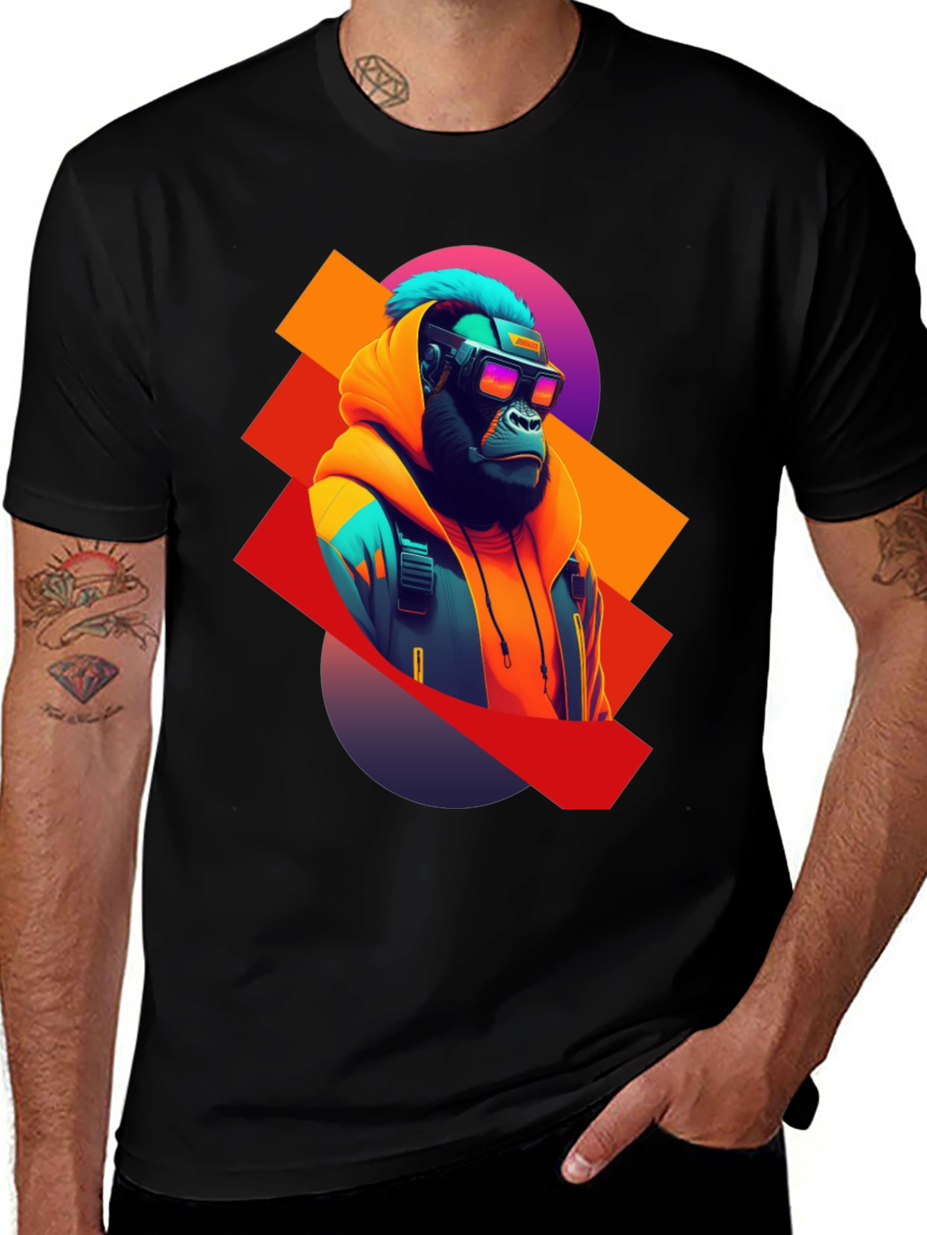 Variant 21 of Cyberpunk Gorilla T-Shirt - Unique Graphic Tee