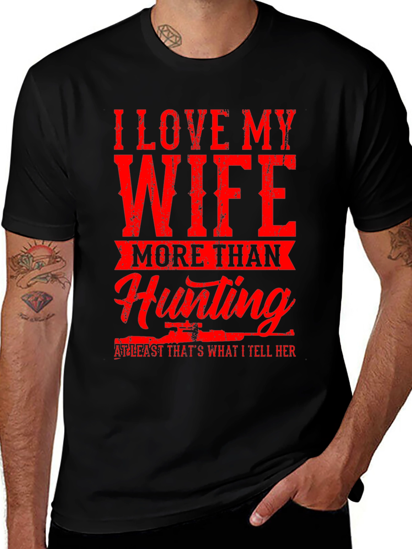 Variant 15 of I Love My Wife Hunting T-Shirt - Funny Graphic Tee