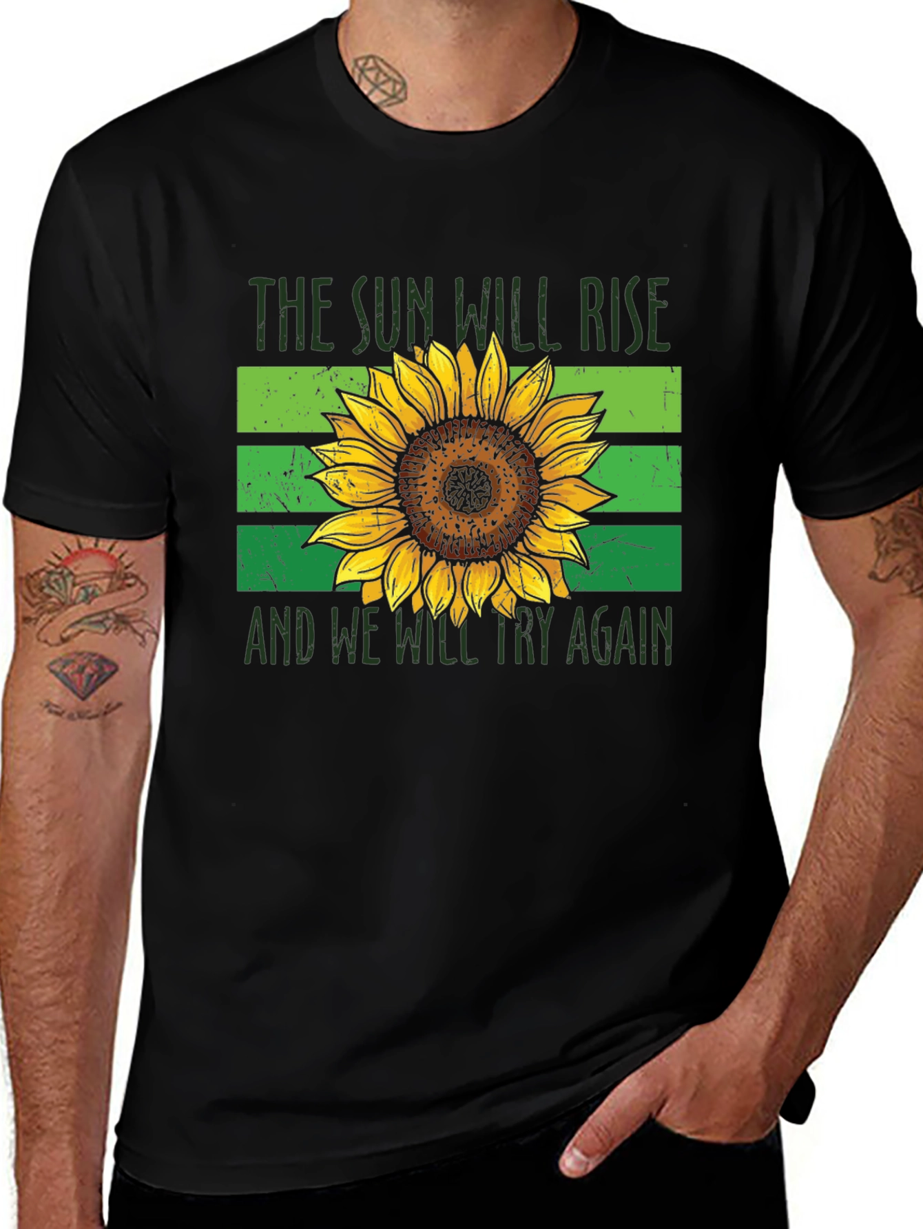 Variant 30 of Sunflower Rise T-Shirt - Hopeful Graphic Tee
